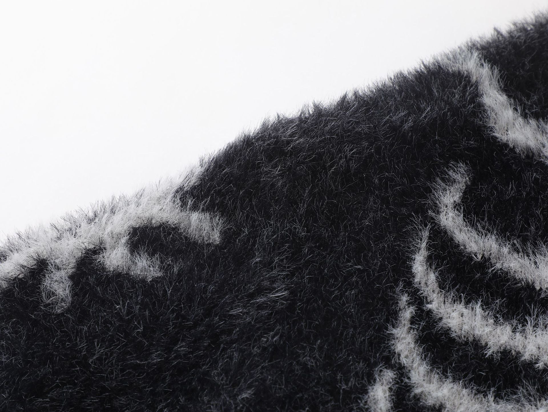 Winged Skeleton Brushed Knit Sweater – Black & Grey
