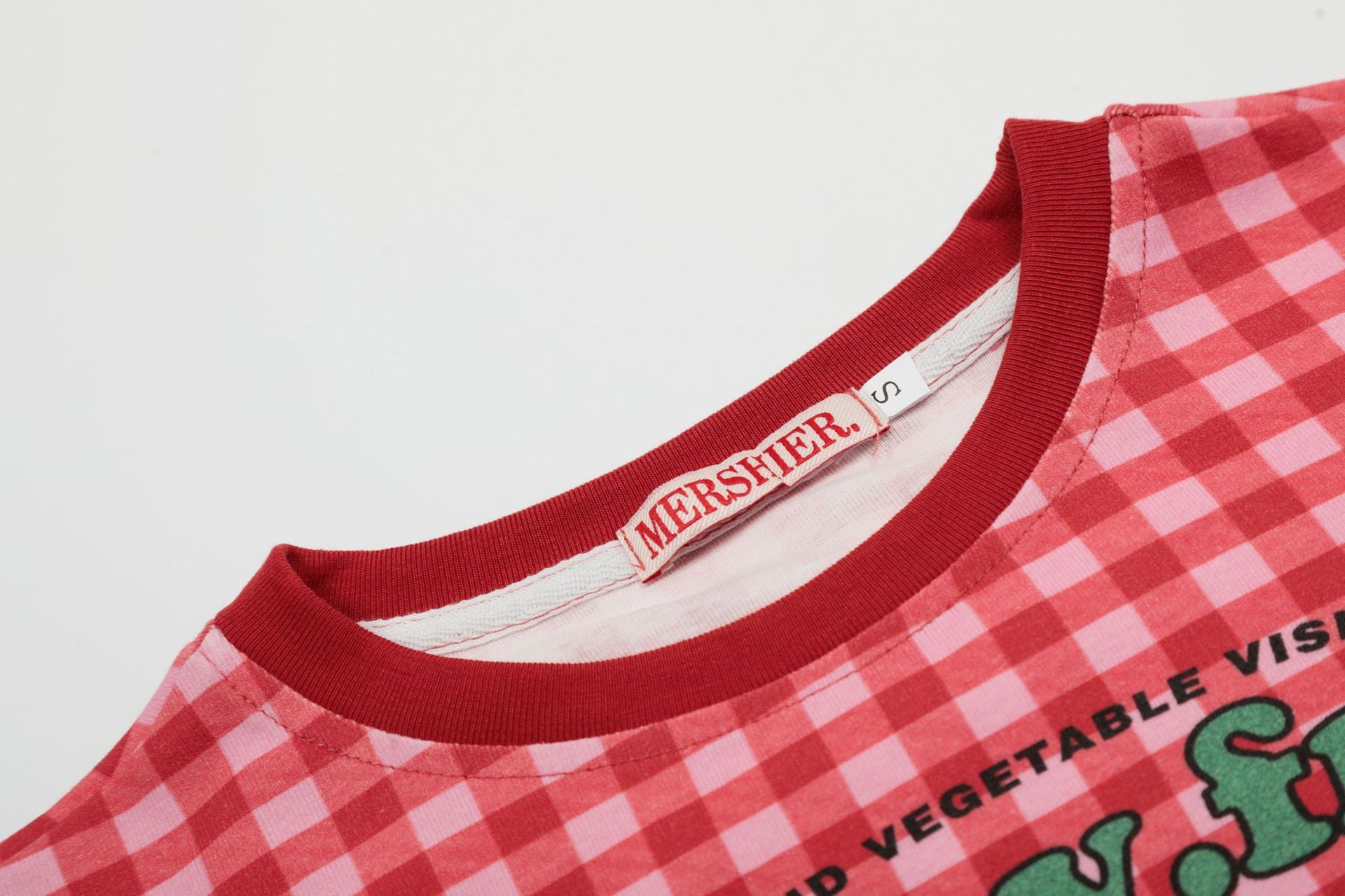 MERSHIER Healthy Fruits Red & White Gingham Short-Sleeve T-Shirt