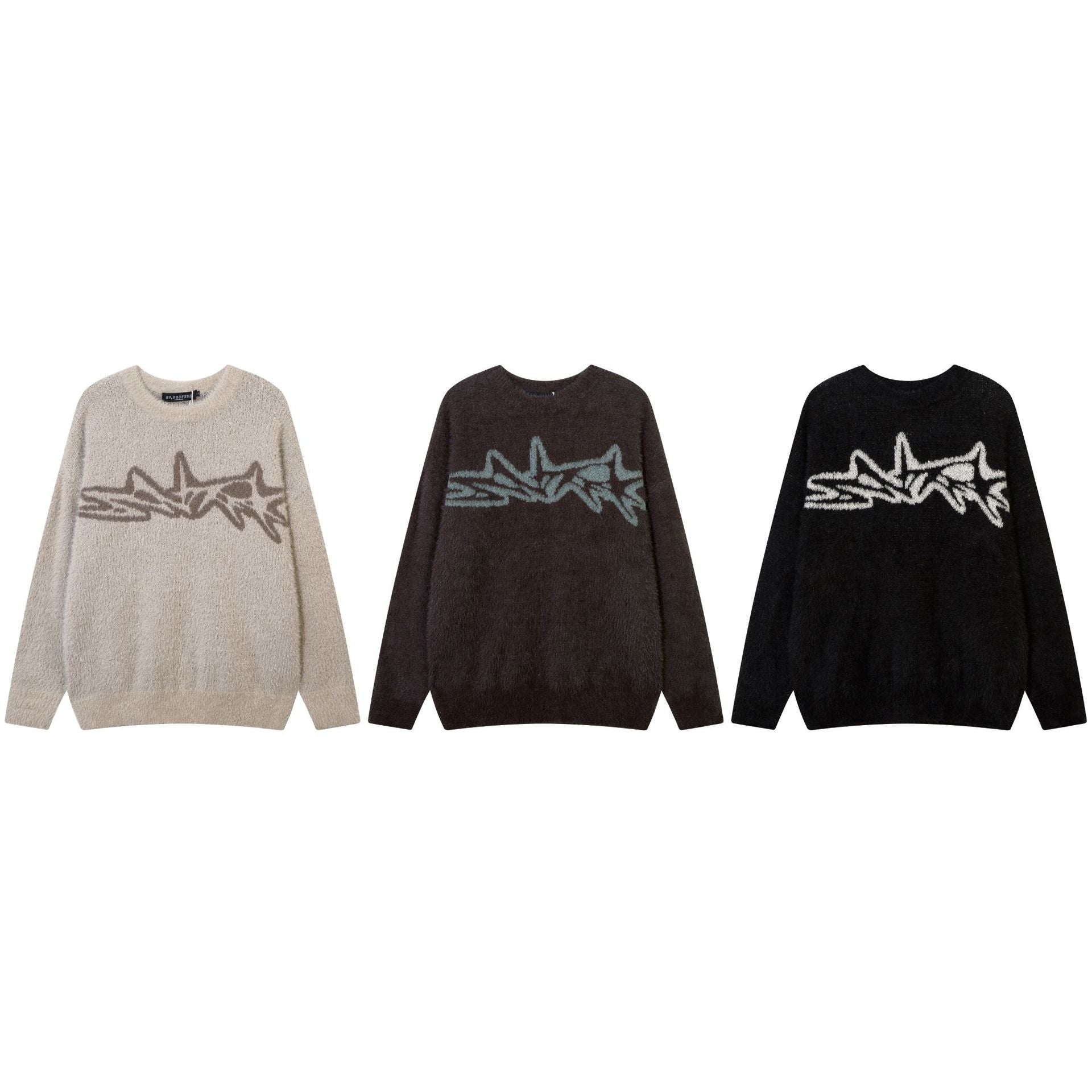 BF.BORFEND Abstract Graphic Mohair-Blend Sweater