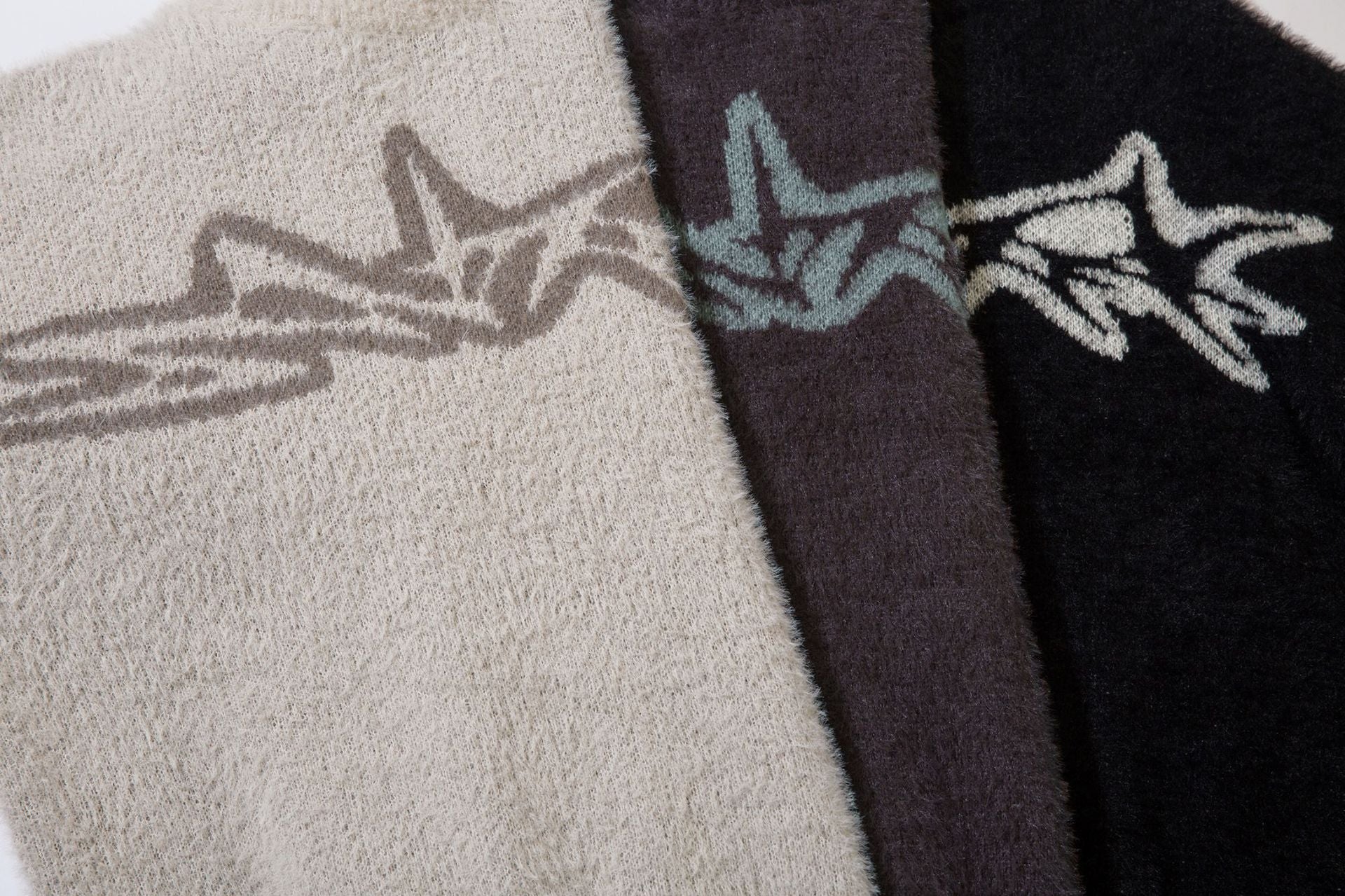 BF.BORFEND Abstract Graphic Mohair-Blend Sweater