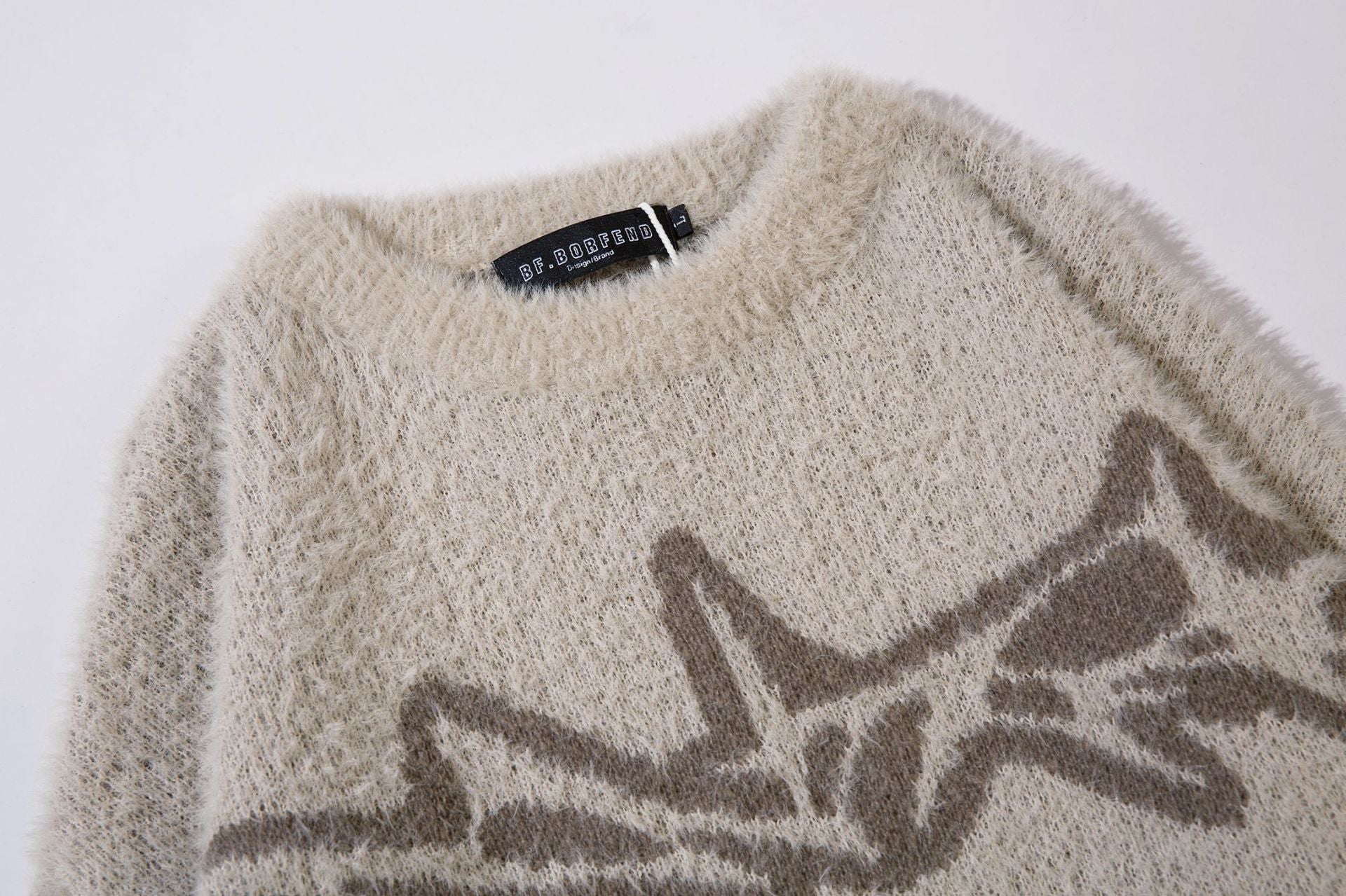 BF.BORFEND Abstract Graphic Mohair-Blend Sweater