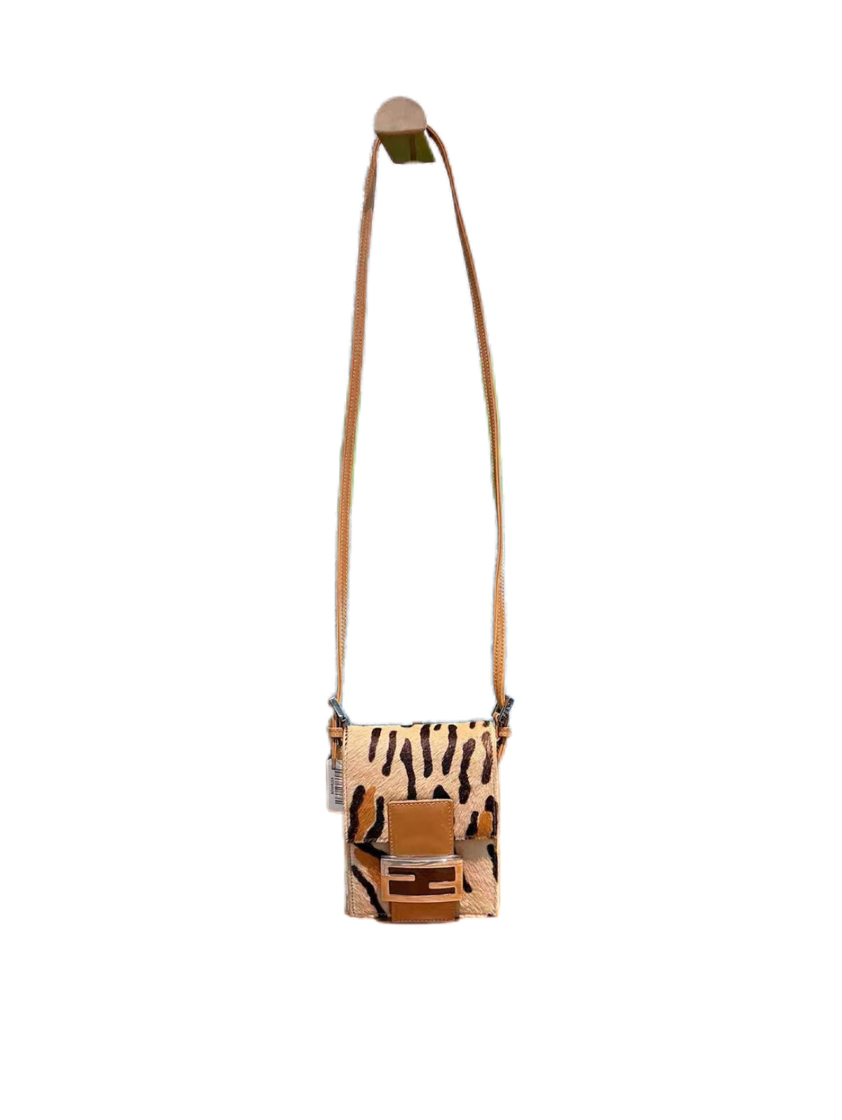 Fendi Vintage Leopard Pony Hair Mini Crossbody Bag Rare Animal Print Haircalf Shoulder Bag Small Size