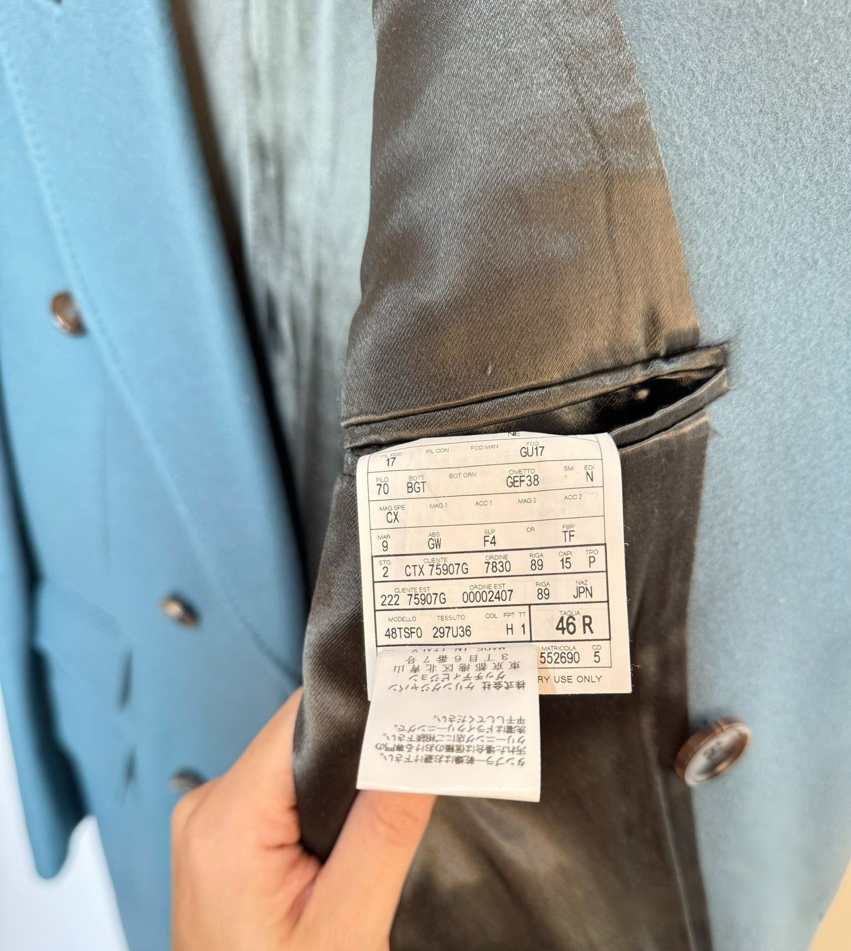 Gucci Tom Ford Runway Coat Peacock Blue Double Breasted Wool Overcoat Size 46 Archive Rare