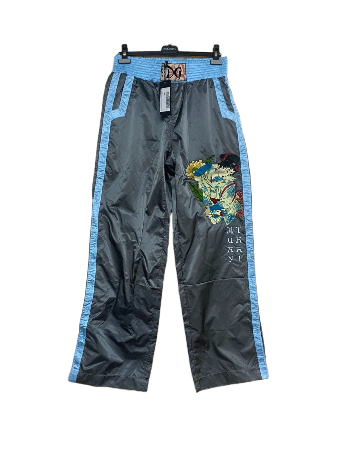 Dolce & Gabbana Y2K Runway Ukiyo-e Embroidered Satin Boxing Pants Vintage DG Japanese Print Track Pants