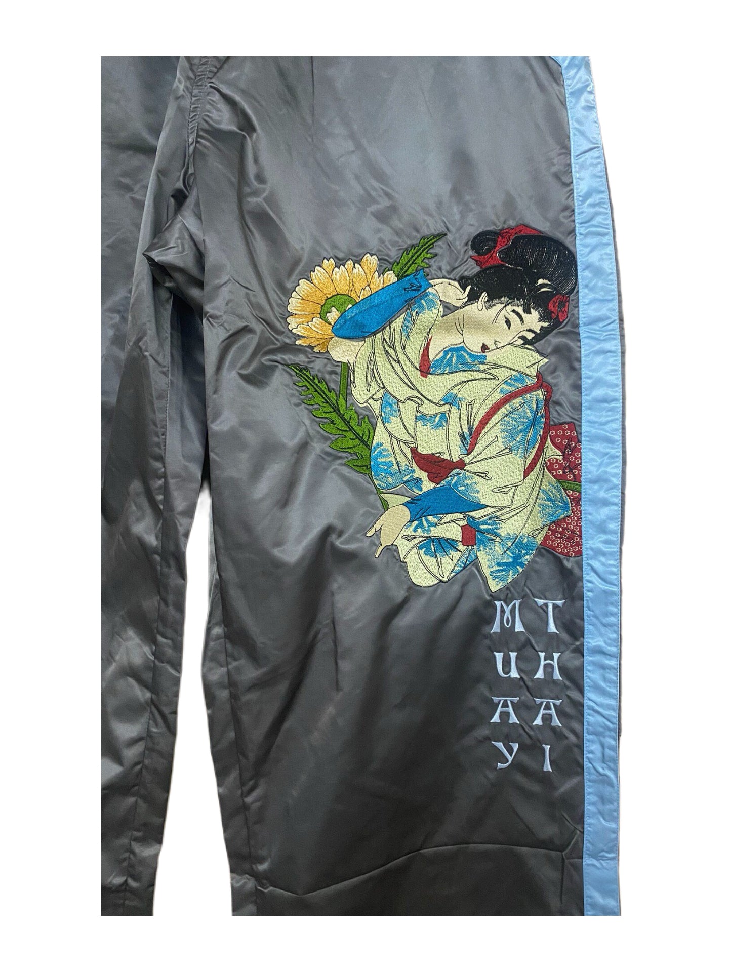 Dolce & Gabbana Y2K Runway Ukiyo-e Embroidered Satin Boxing Pants Vintage DG Japanese Print Track Pants