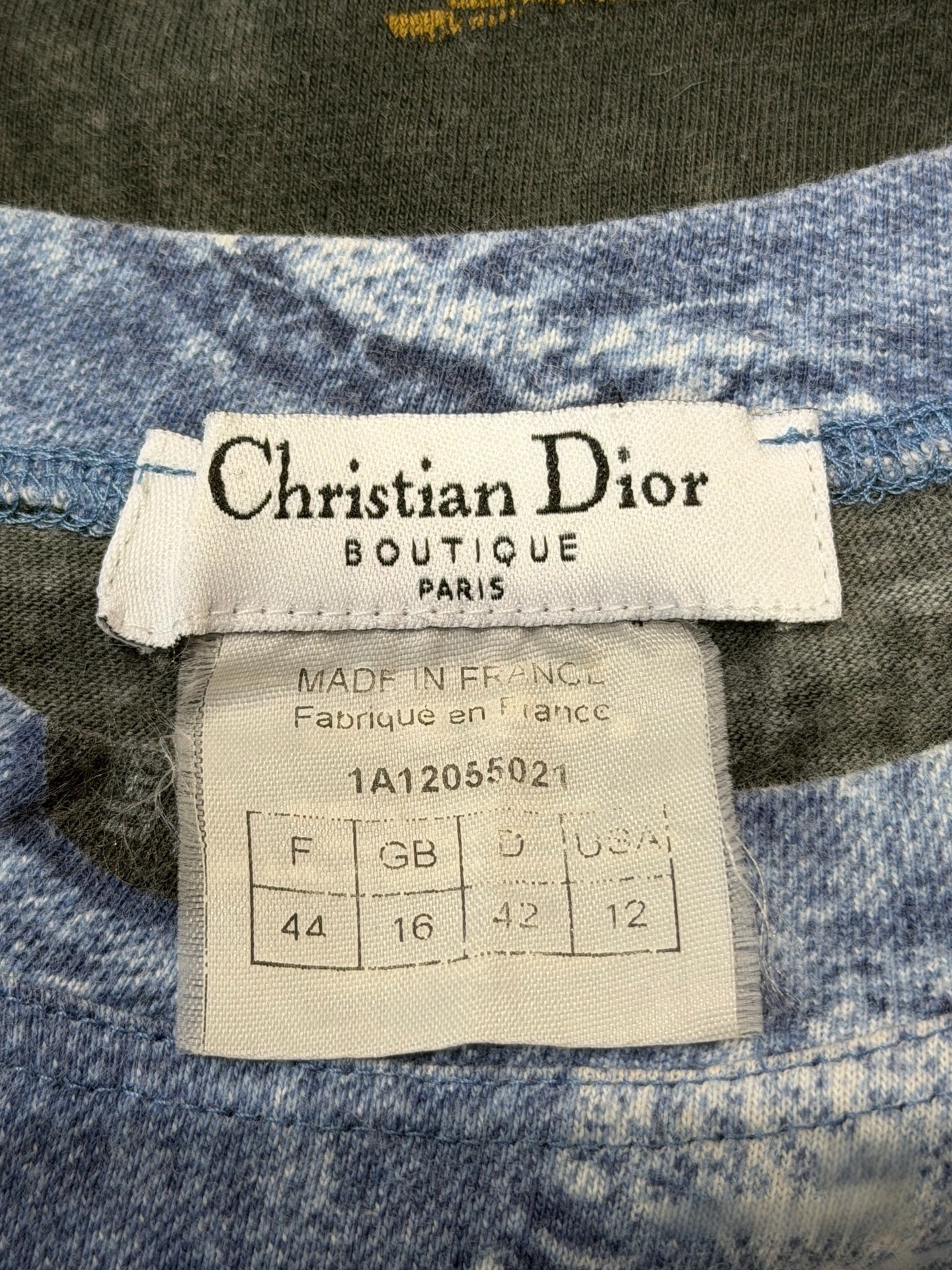Christian Dior by John Galliano Vintage Denim Trompe-l’œil Badge Print T-Shirt