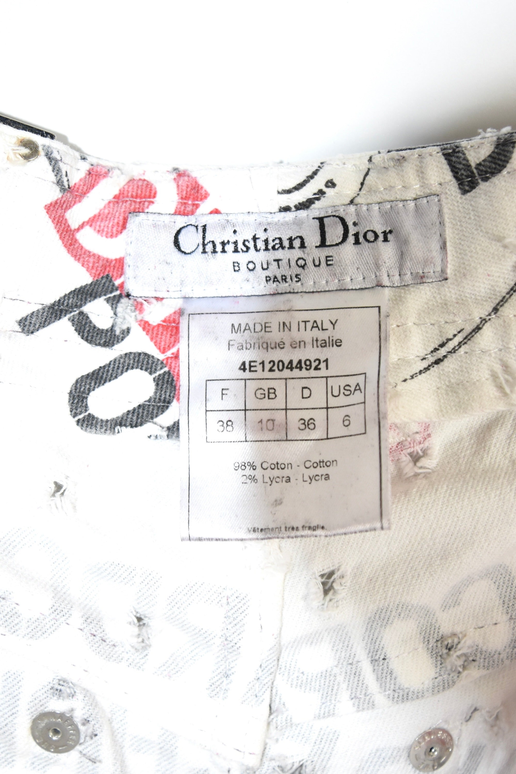 Christian Dior by John Galliano “Hardcore Dior” Graffiti Logo Print Pants – Early 2000s Punk Archive Collector Piece