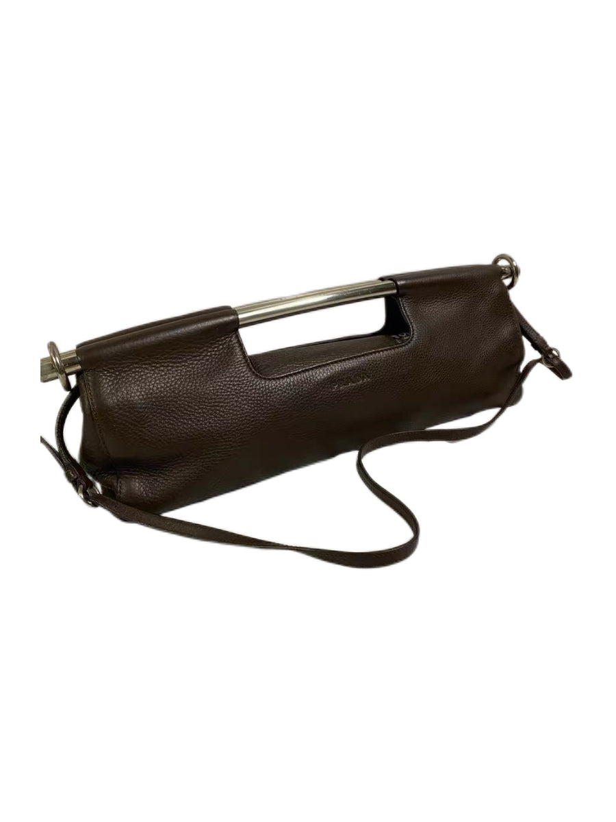 Prada 2003 Runway Leather Metal Bar Bag – Brown Vintage Prada Top Handle & Crossbody Bag