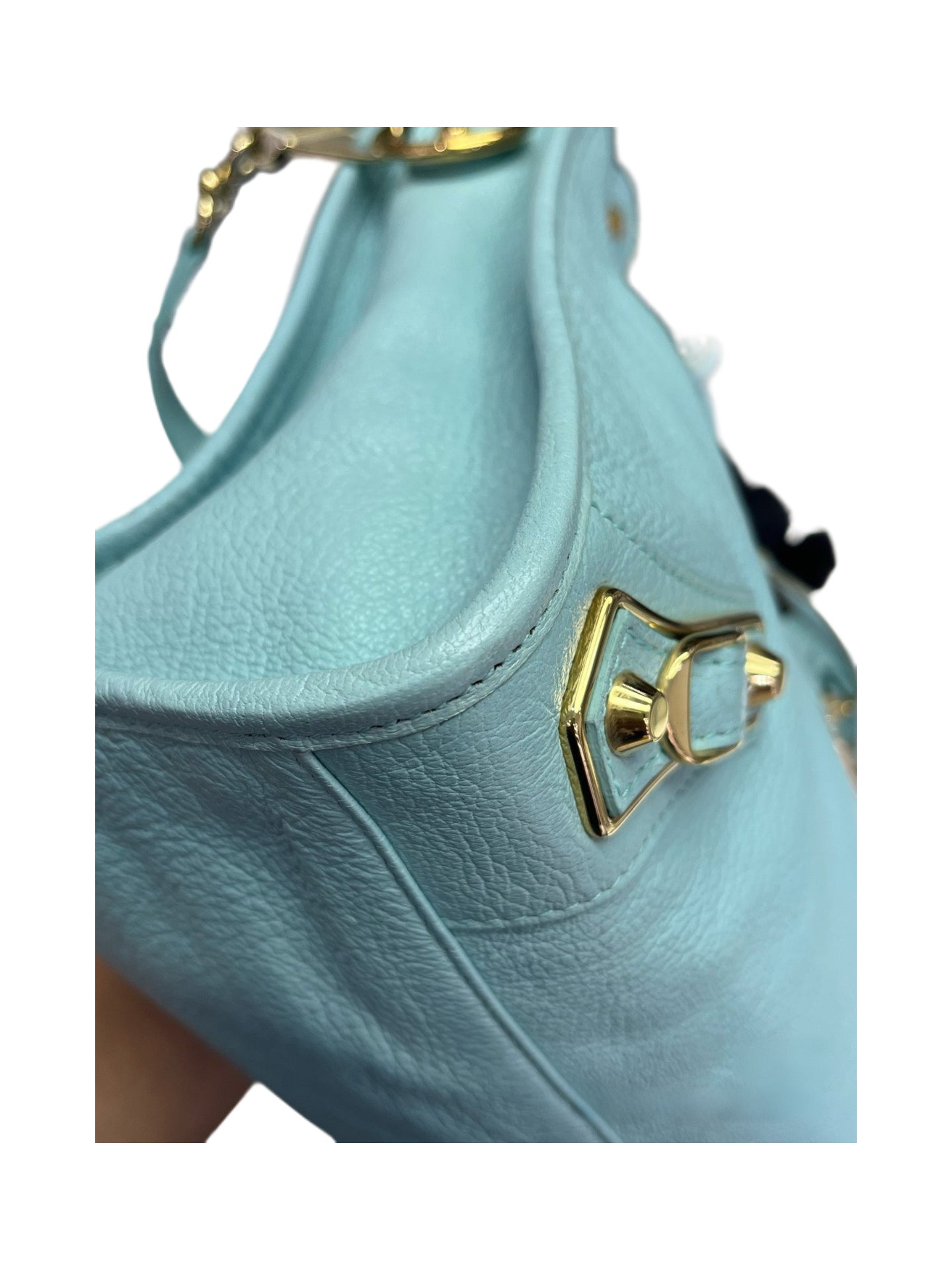 Balenciaga Classic City Bag Blue Leather – Motorcycle Bag with Mirror Gold Hardware Iconic Model