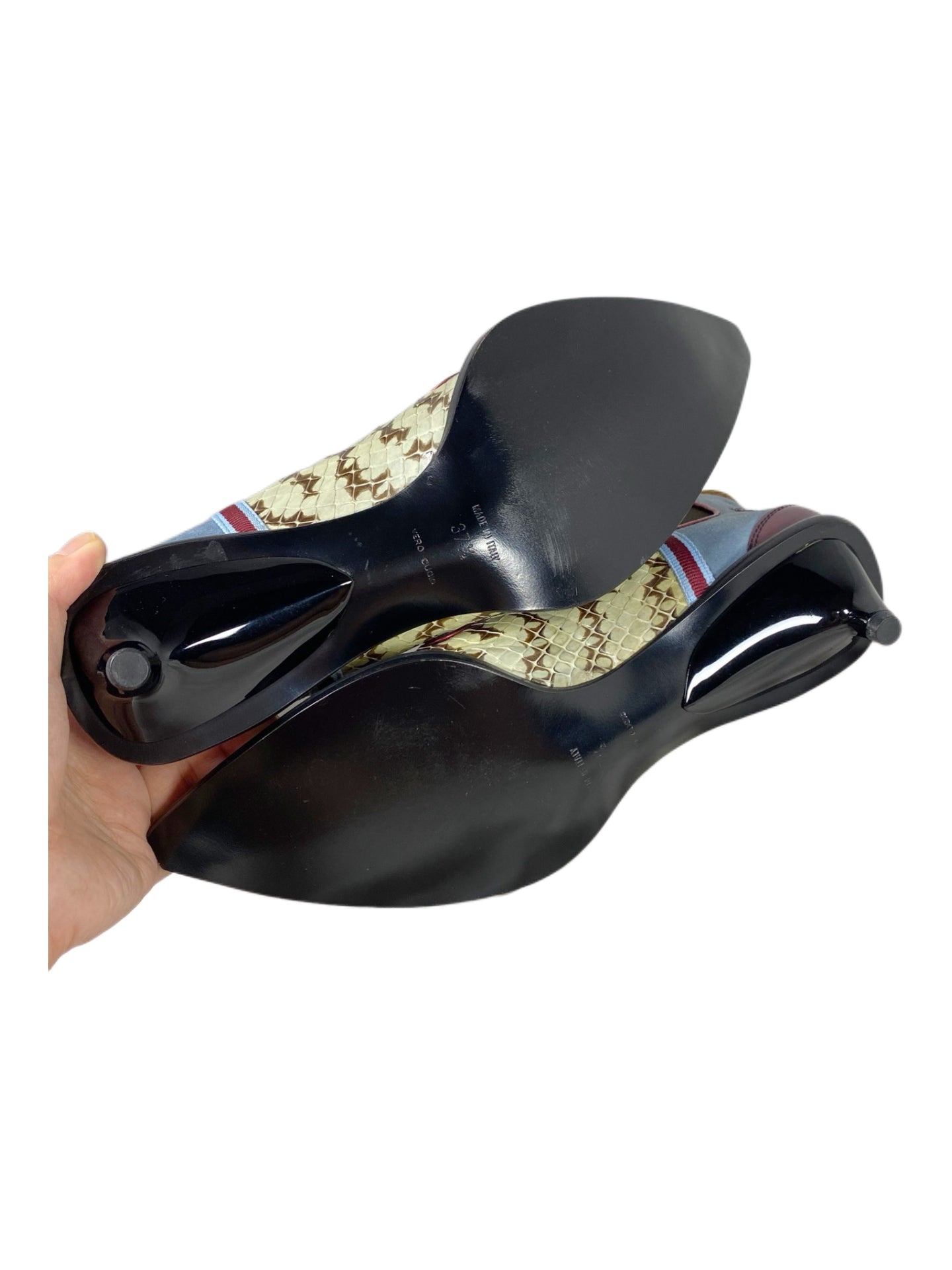 Miu Miu Vintage Patchwork Leather Snake Panel Ankle Boots – Kitten Heel Pointed Toe Y2K Archive