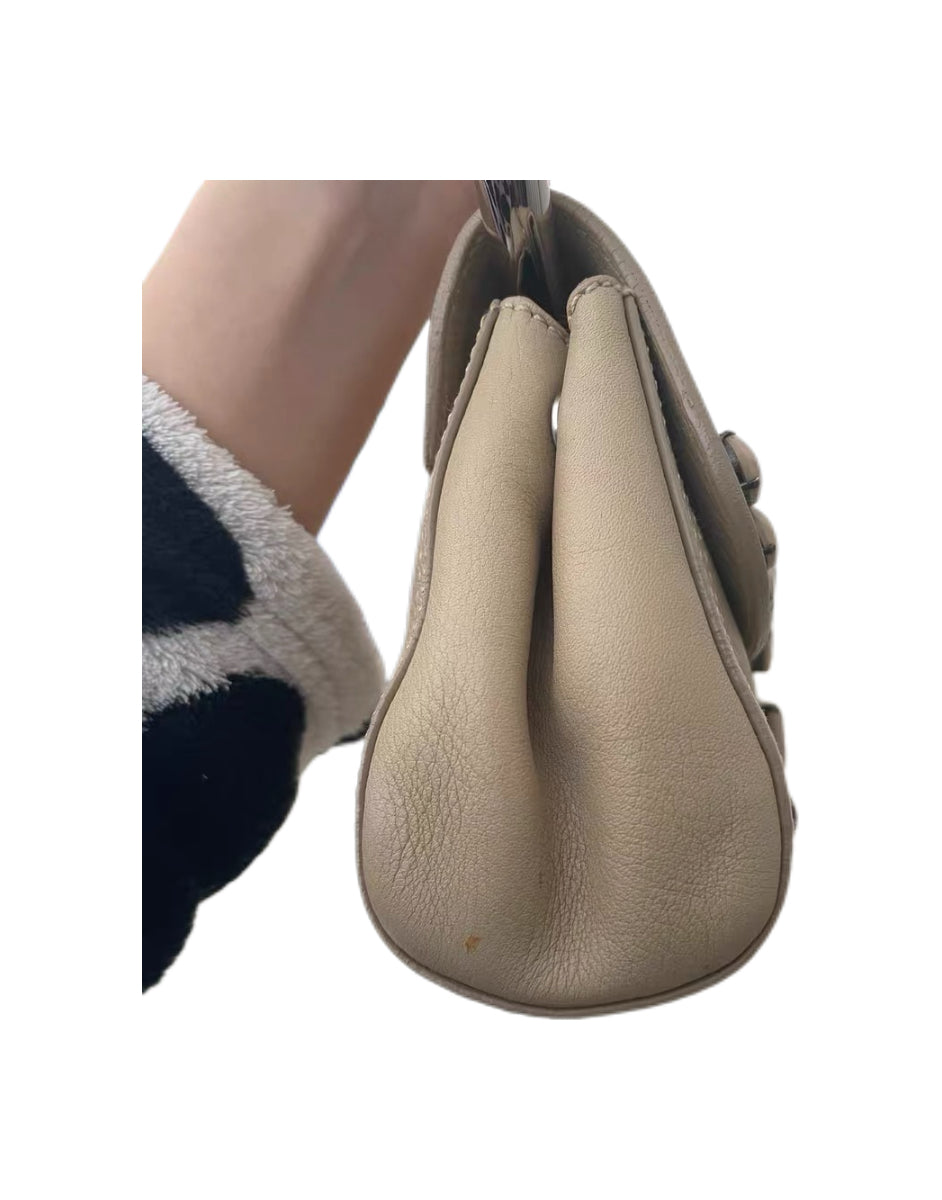 Prada Runway Embellished Leather Shoulder Bag with Silver Metal Handle – Beaded Crystal Detail Rare Archive Piece