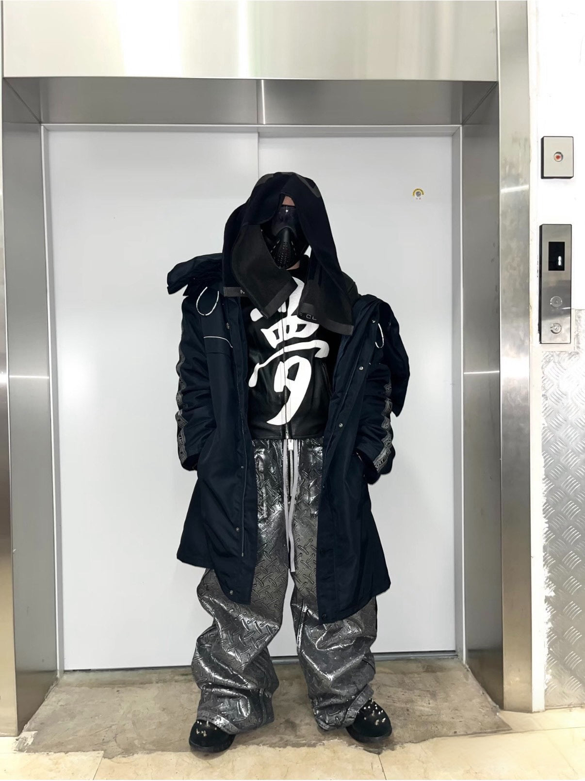 Nexx Unlimited Vintage Leather Biker Jacket Kanji Print 90s Hip Hop Archive Rare