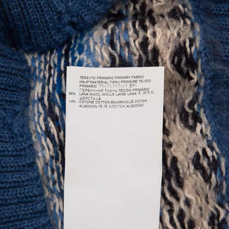 Maison Margiela Distressed Fair Isle Wool Knit Vest – V-Neck Sleeveless Sweater AW Deconstructed Layering Piece