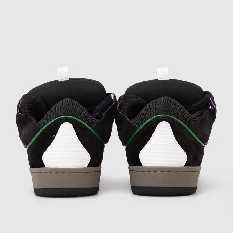 Lanvin Curb Sneaker Multicolor Leather Low-Top – Chunky Lace Skate Style Sneakers SS