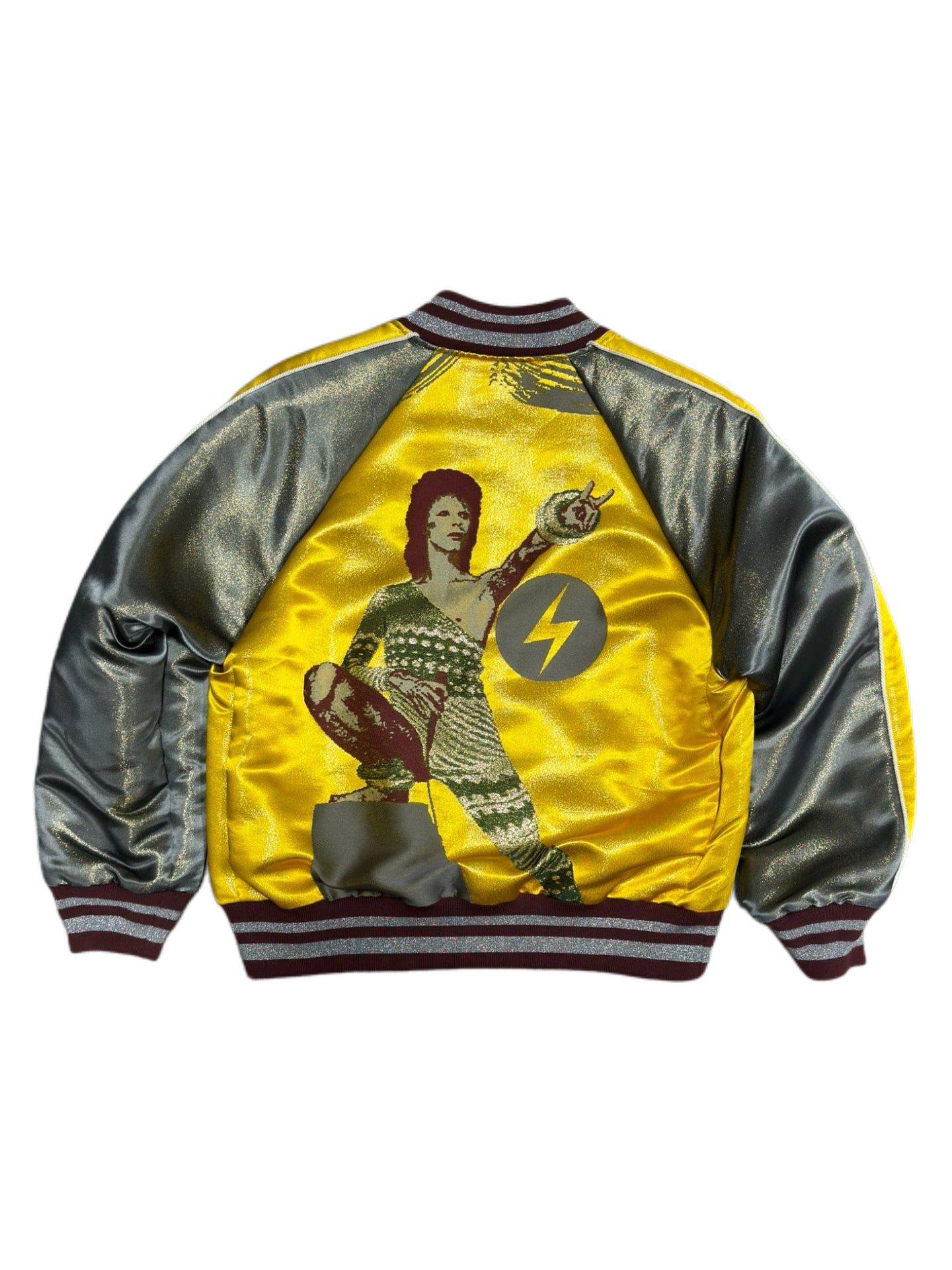 Undercover Jun Takahashi FW15 David Bowie “Ziggy Stardust” Lightning Satin Bomber Jacket