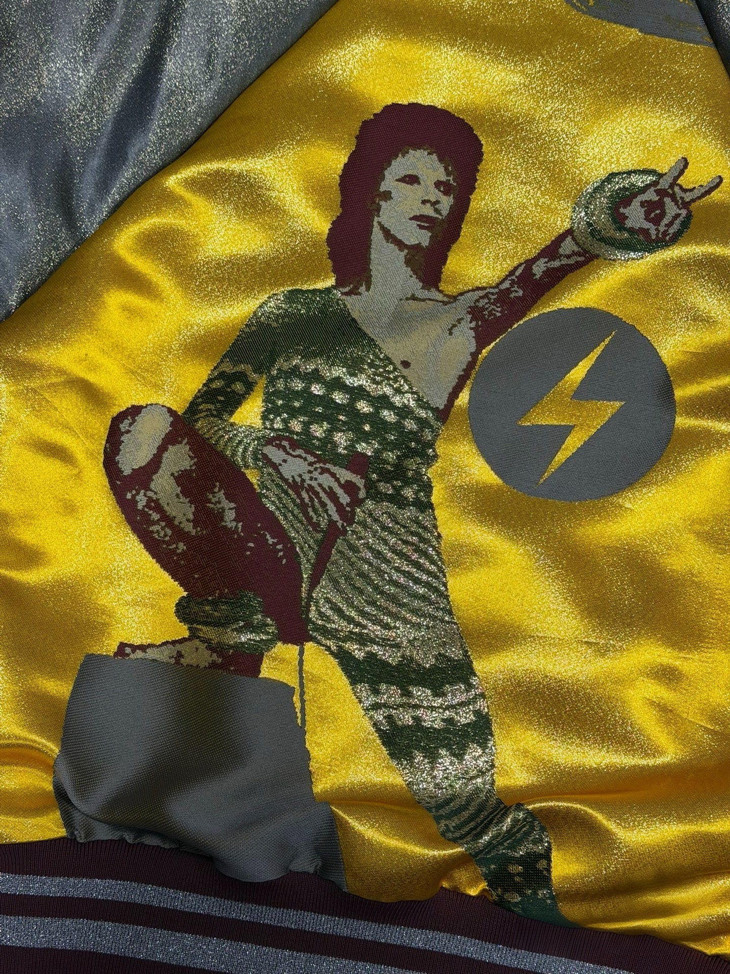 Undercover Jun Takahashi FW15 David Bowie “Ziggy Stardust” Lightning Satin Bomber Jacket
