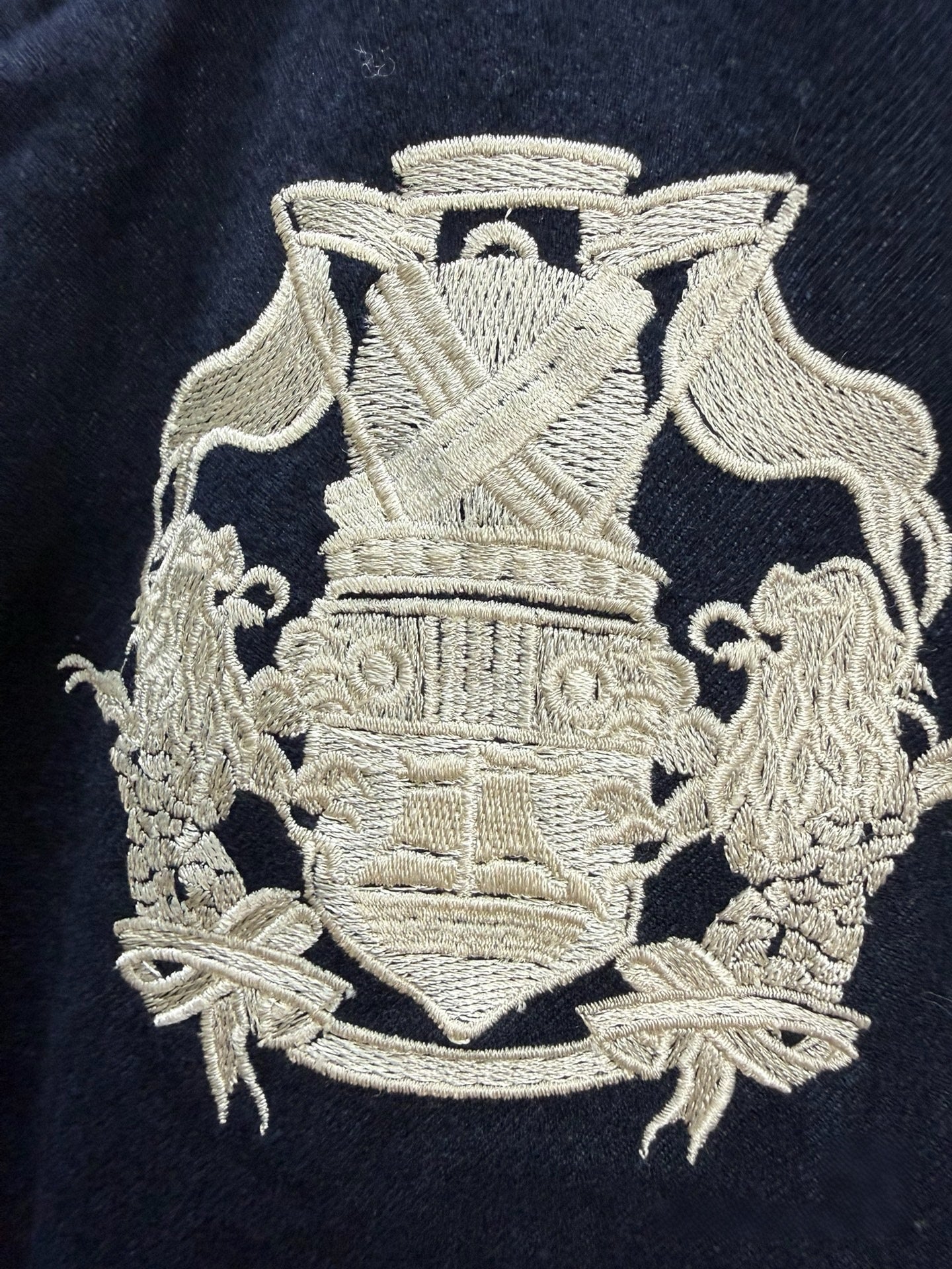 Dries Van Noten Embroidered Crest Varsity Jacket Wool Body Leather Sleeves Rare Archive Piece