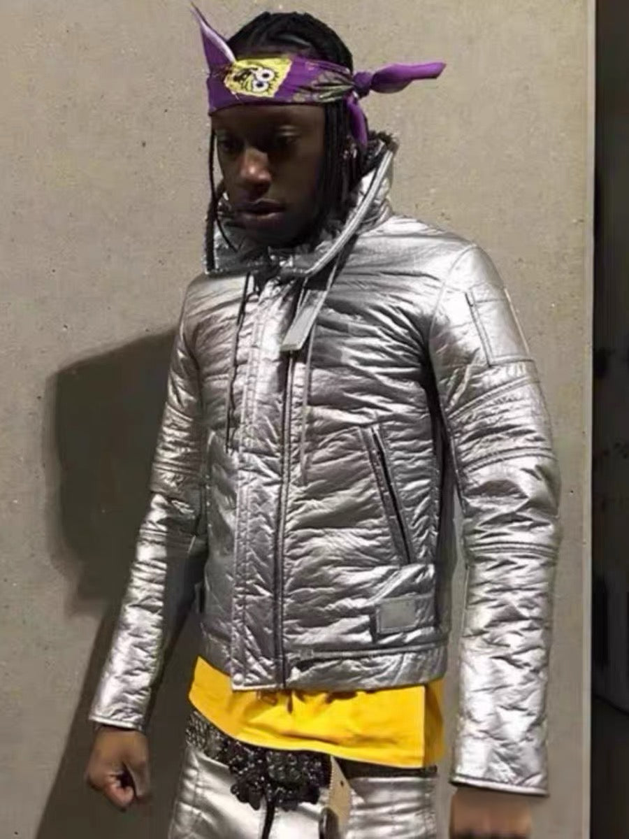 Helmut Lang Astro Metallic Silver Space Jacket – Futuristic Archive Technical Outerwear