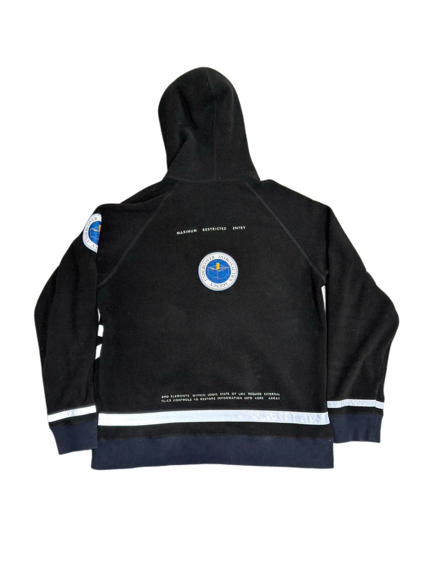 Undercover FW2001 “Space Odyssey” Fleece Hoodie Jacket – Archive Astronaut Patch Technical Outerwear