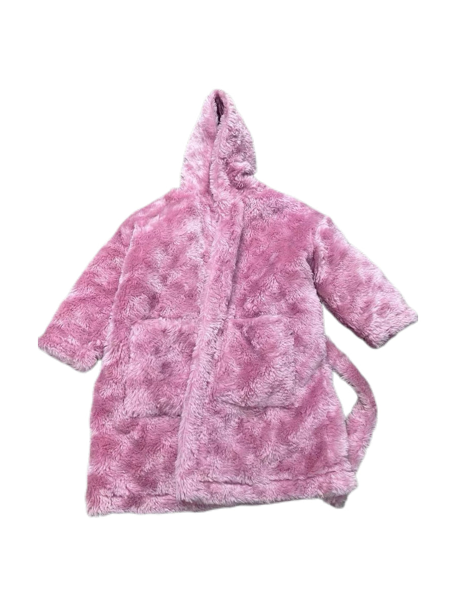 Vetements FW2019 Pink Faux Fur Robe Coat – Oversized Luxury Bathrobe Style Runway Outerwear