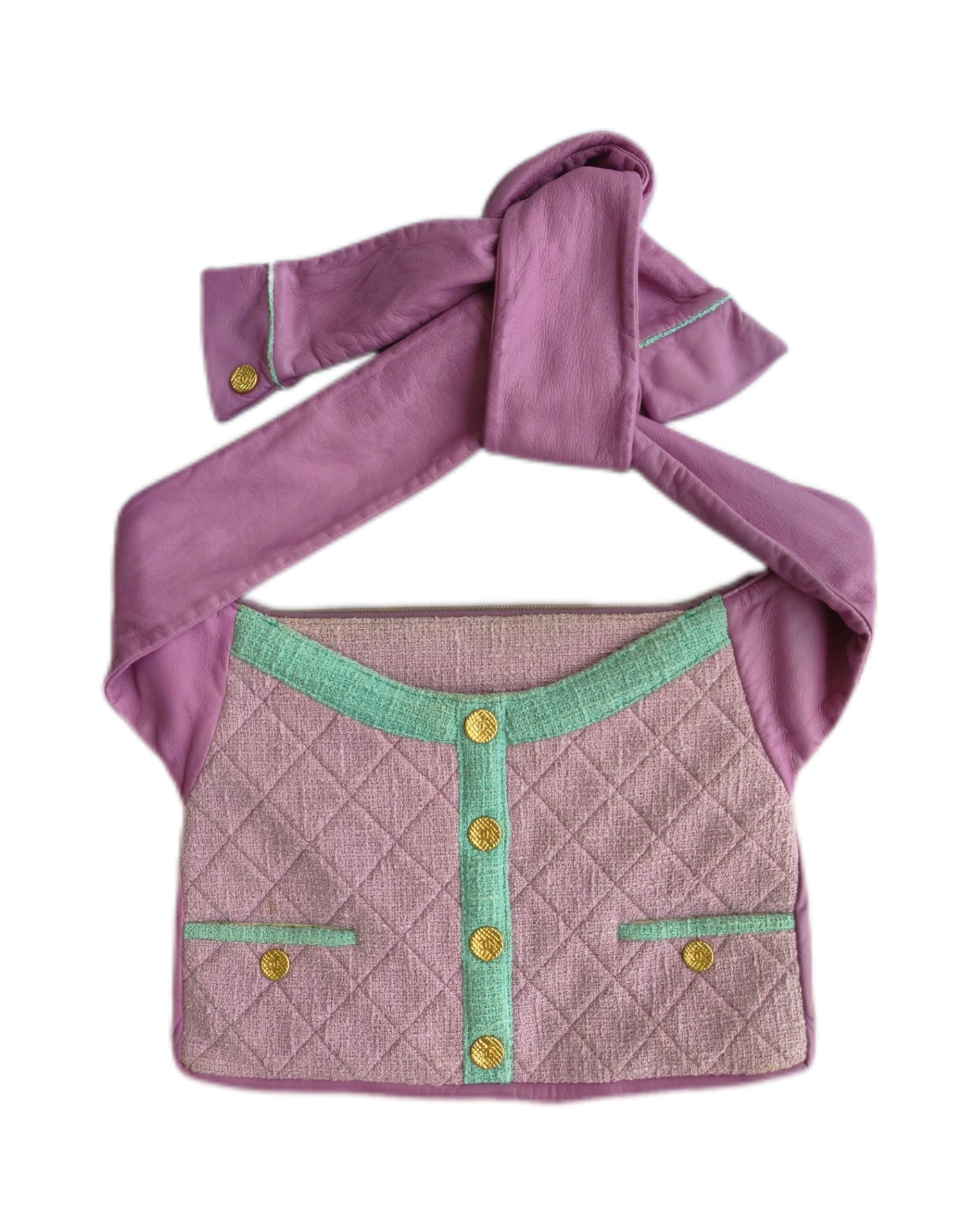 Chanel Quilted Jacket-Inspired Shoulder Bag – Lilac/Pink