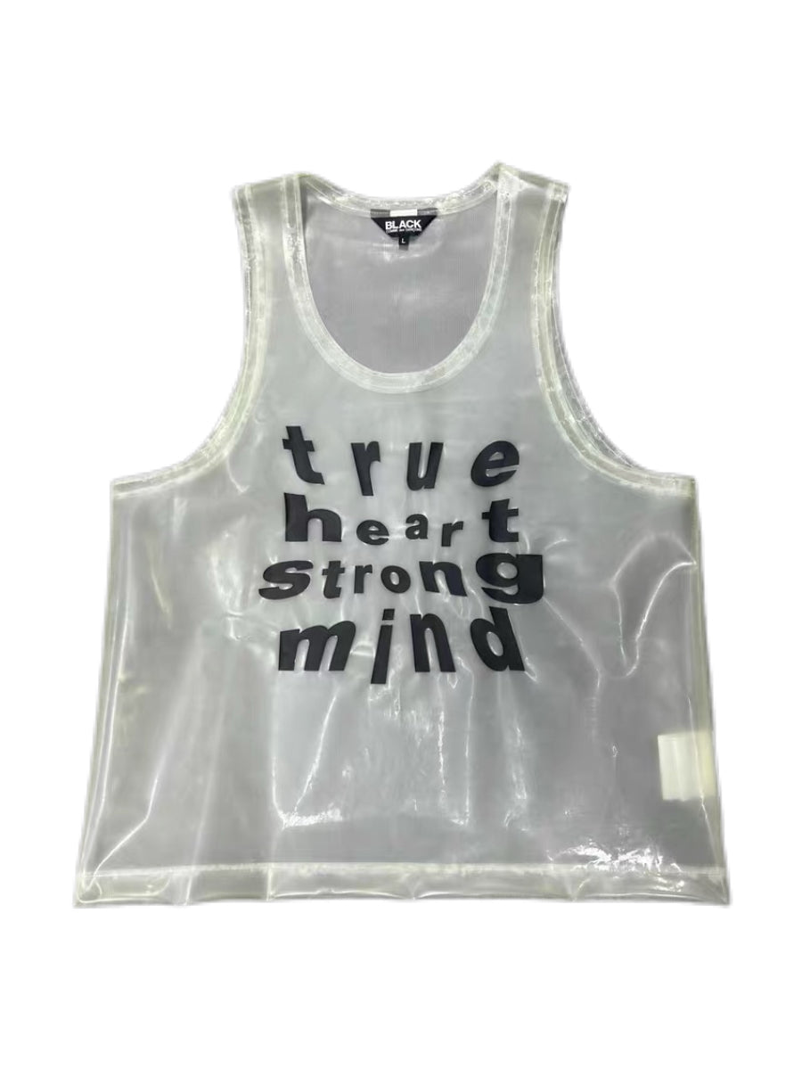 Comme des Garçons BLACK AW2022 Transparent Polyurethane Tank Top – Conceptual Clear Layering Vest