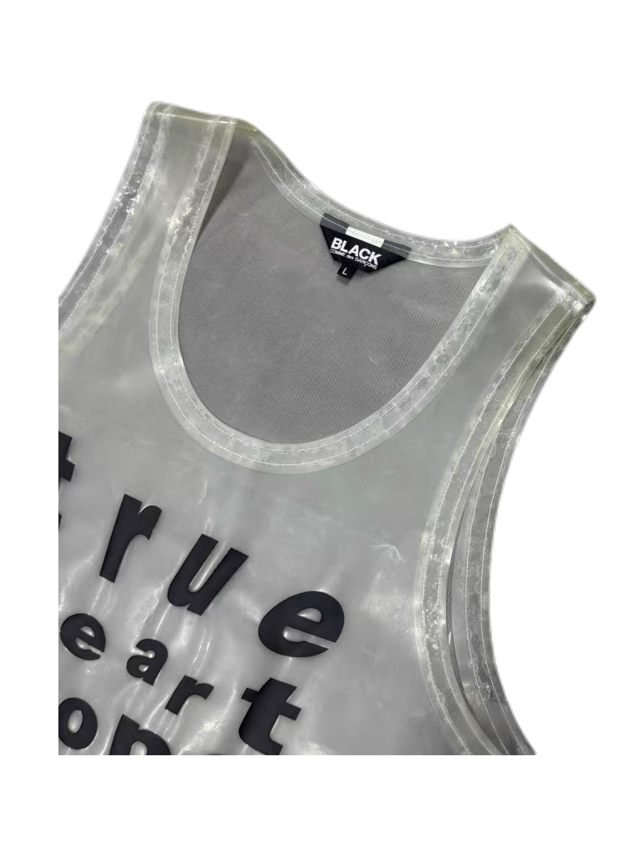 Comme des Garçons BLACK AW2022 Transparent Polyurethane Tank Top – Conceptual Clear Layering Vest