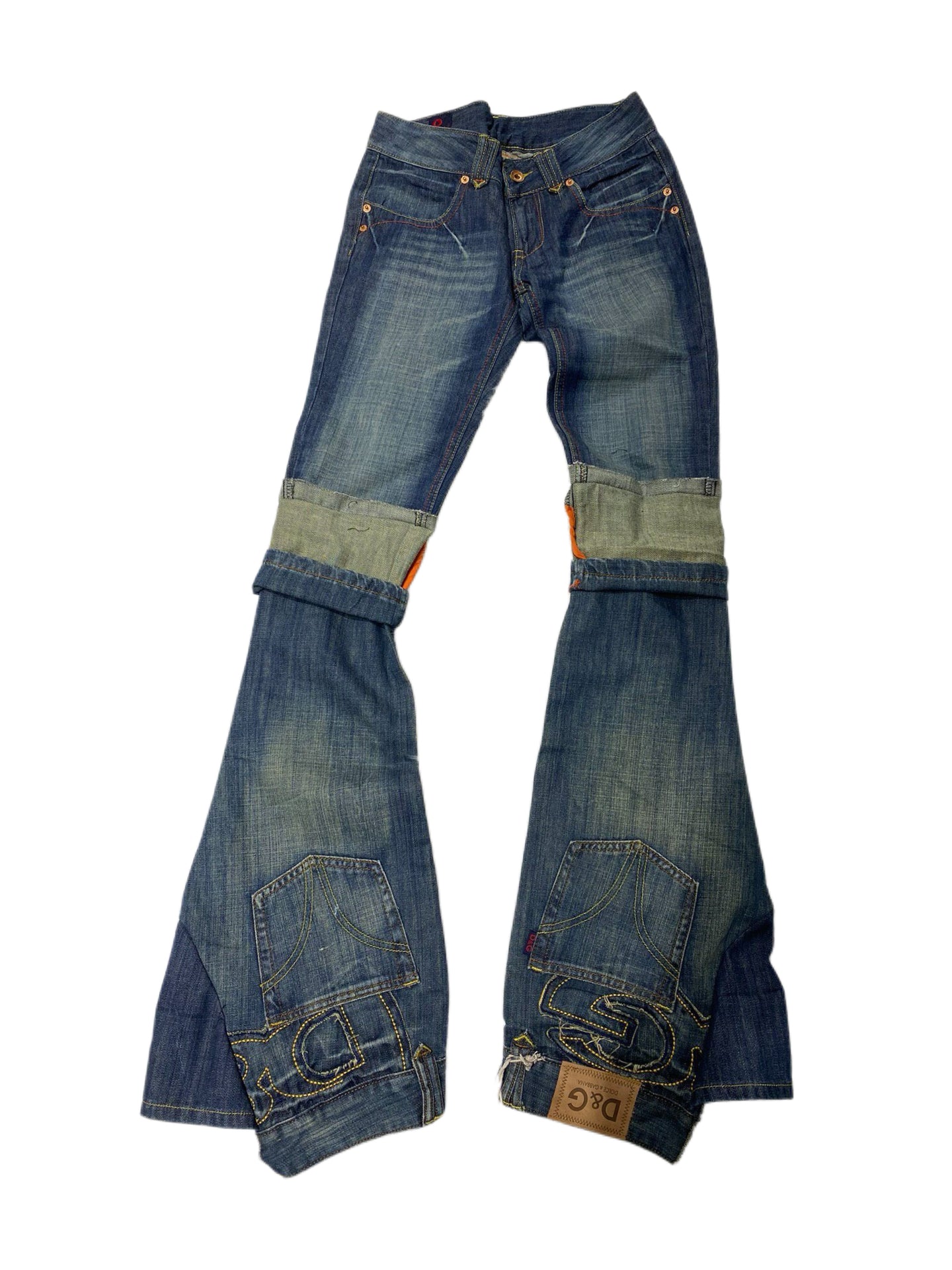 Dolce & Gabbana Remake Patchwork Flared Denim Jeans 1 of 1 Reconstructed Archive Rare Piece
