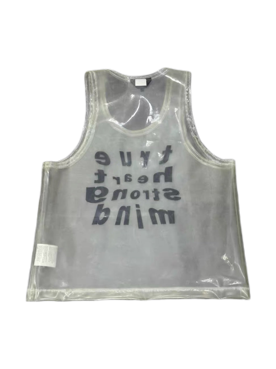 Comme des Garçons BLACK AW2022 Transparent Polyurethane Tank Top – Conceptual Clear Layering Vest