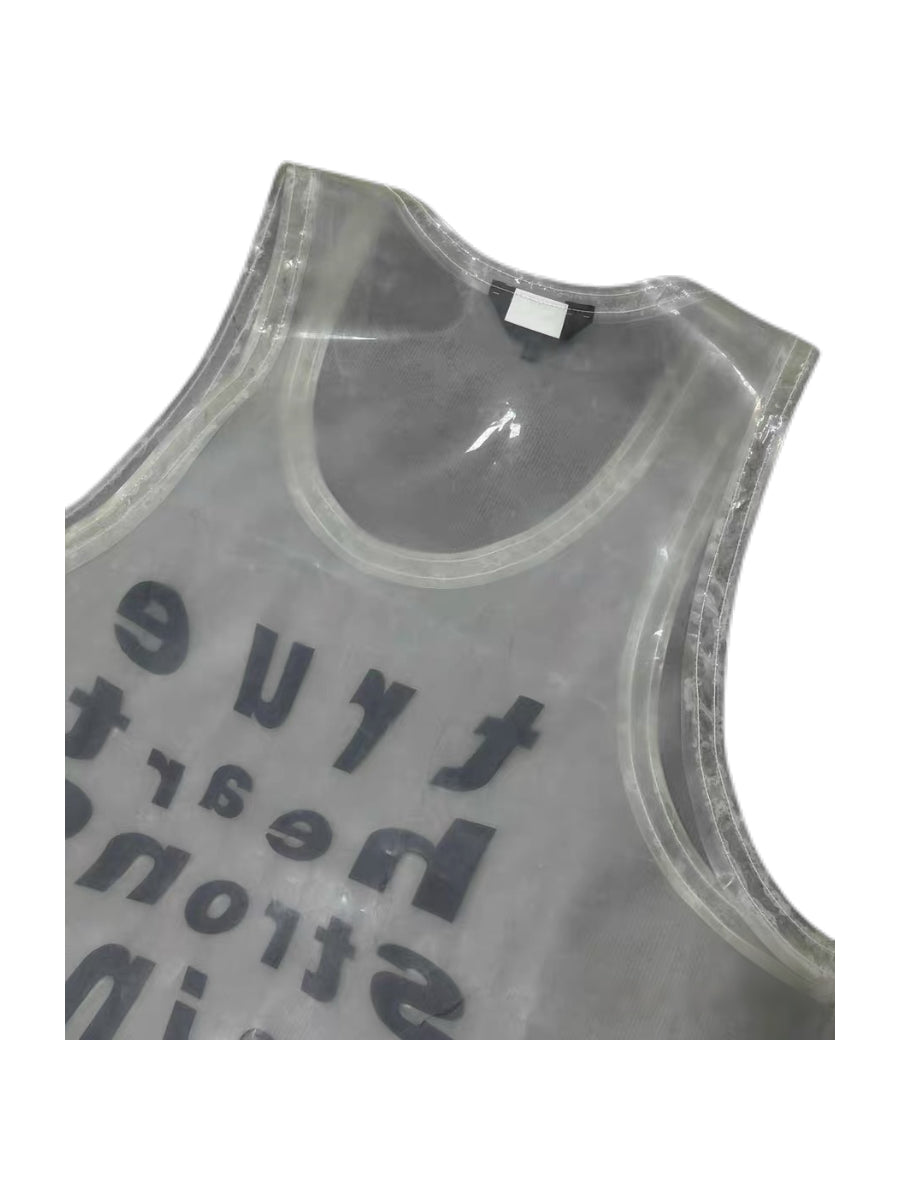 Comme des Garçons BLACK AW2022 Transparent Polyurethane Tank Top – Conceptual Clear Layering Vest