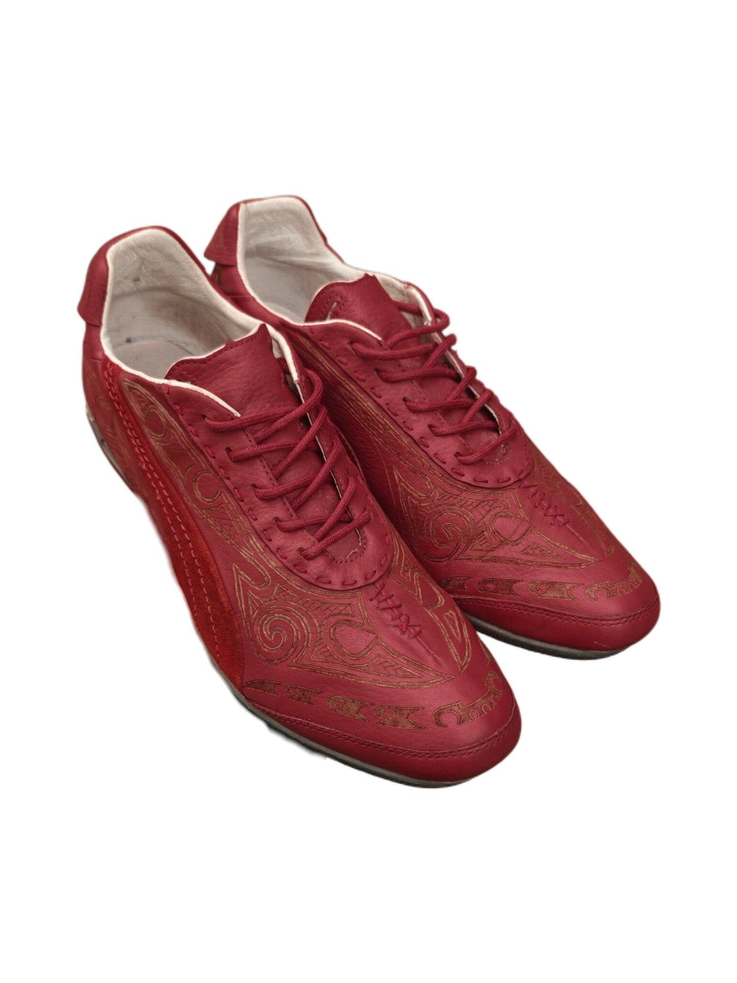 Alexander McQueen x Puma 2008 Sample Distressed Carved Leather Sneakers Cork Sole Archive Rare