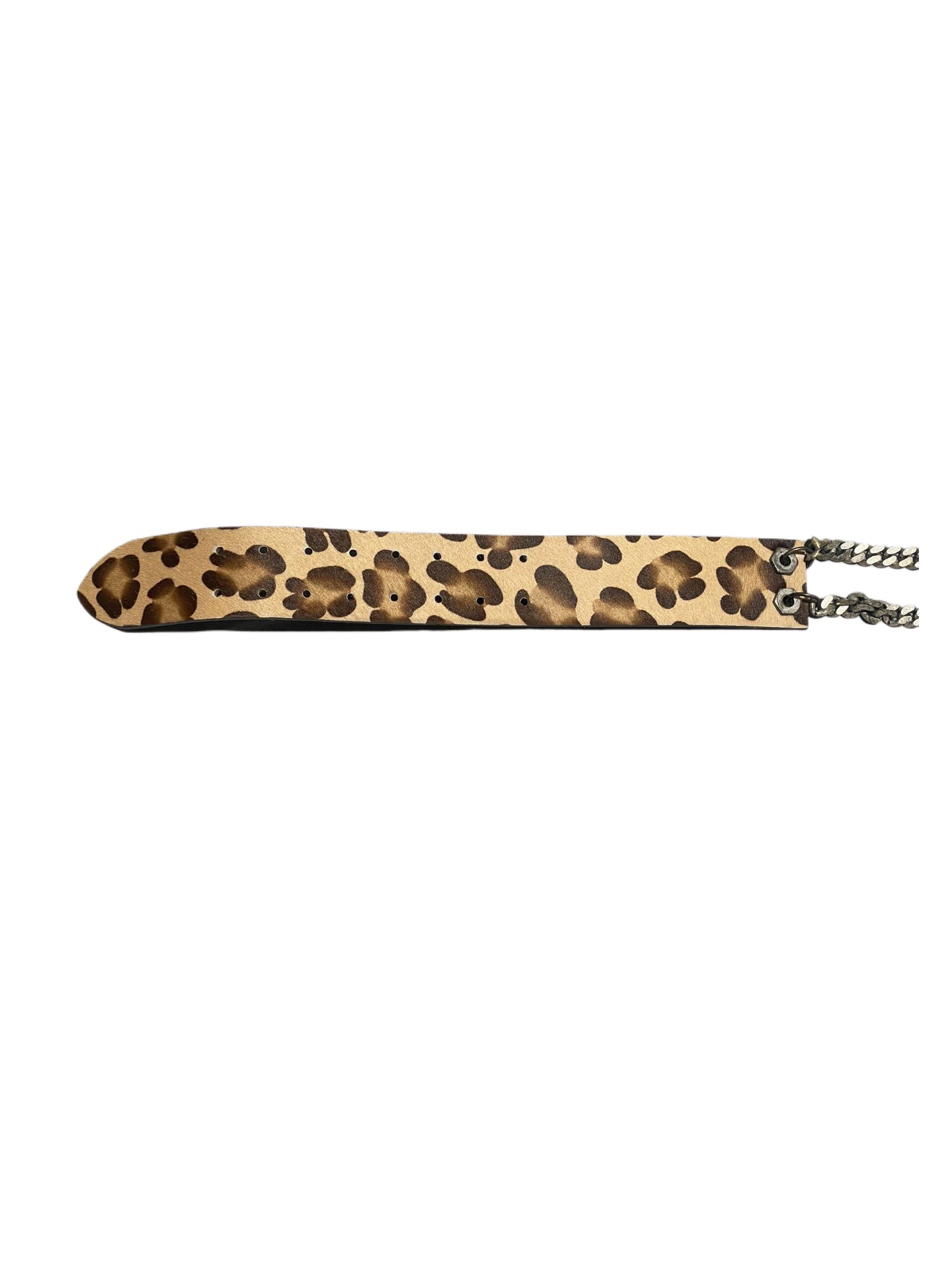 John Galliano Homme 2007SS Leopard Print Chain Belt Punk Art Deco Archive Leather Belt