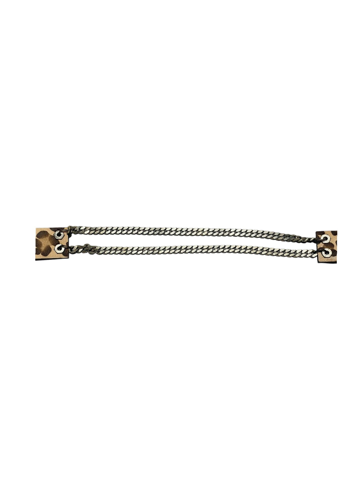 John Galliano Homme 2007SS Leopard Print Chain Belt Punk Art Deco Archive Leather Belt