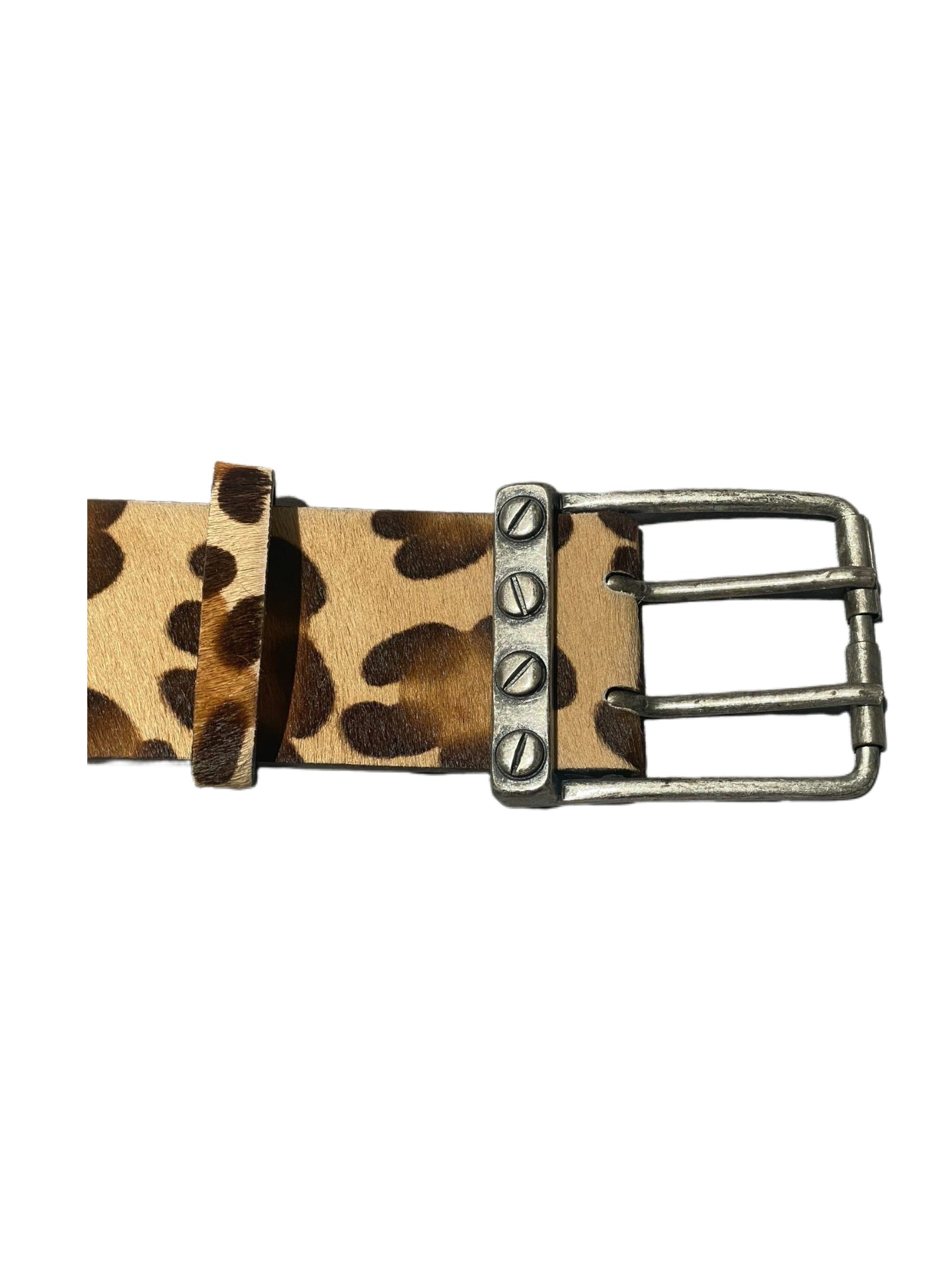 John Galliano Homme 2007SS Leopard Print Chain Belt Punk Art Deco Archive Leather Belt