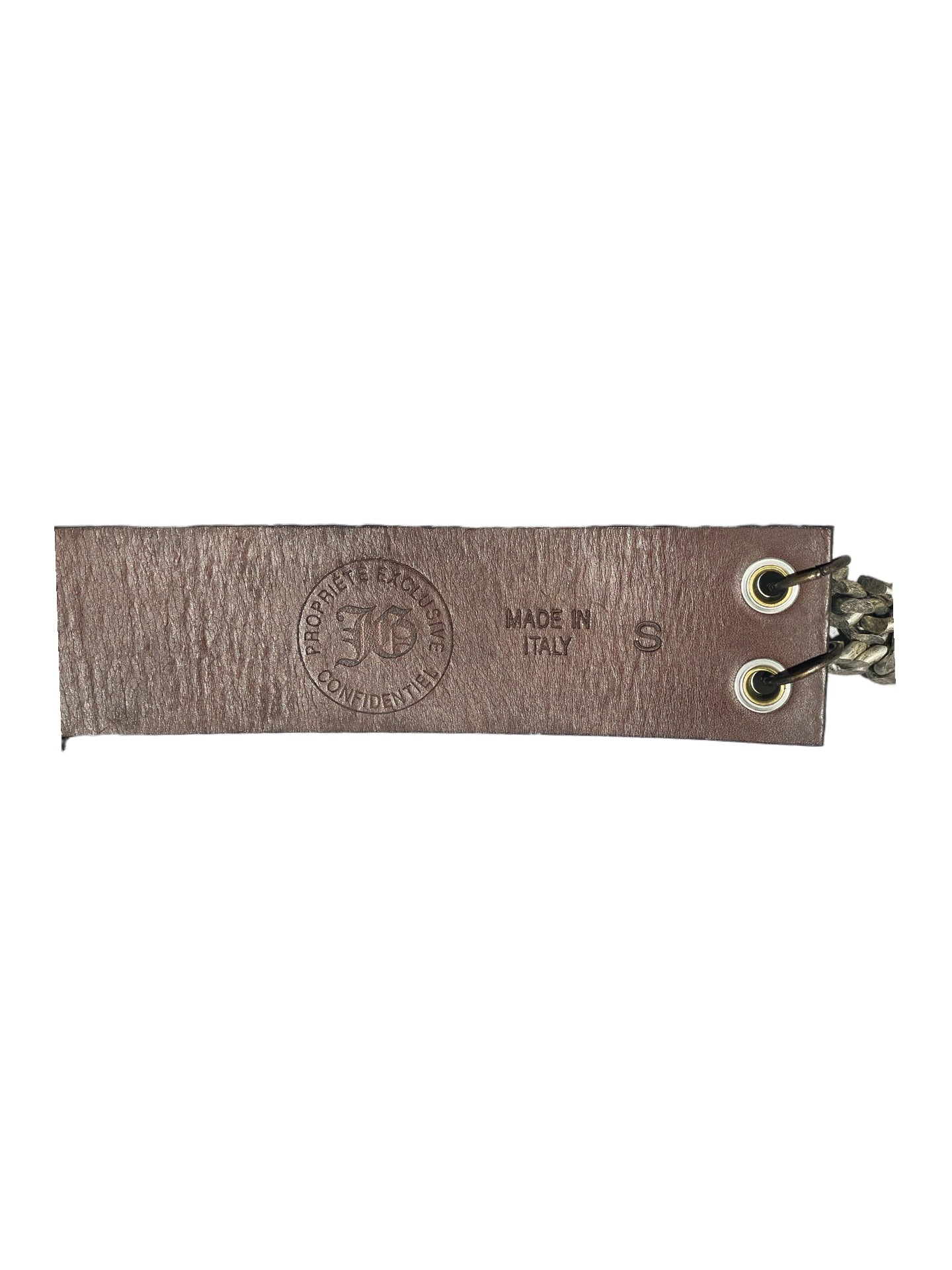John Galliano Homme 2007SS Leopard Print Chain Belt Punk Art Deco Archive Leather Belt