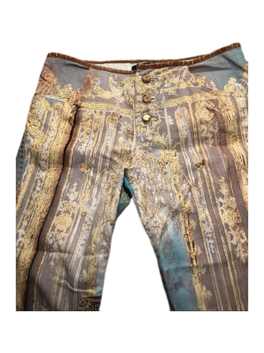 Roberto Cavalli Baroque Palace Museum Print Pants Vintage Archive Runway Collector Piece