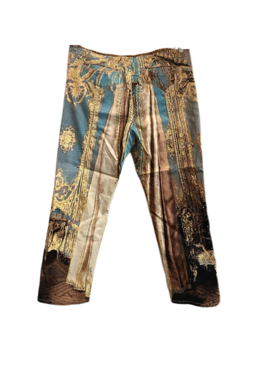 Roberto Cavalli Baroque Palace Museum Print Pants Vintage Archive Runway Collector Piece