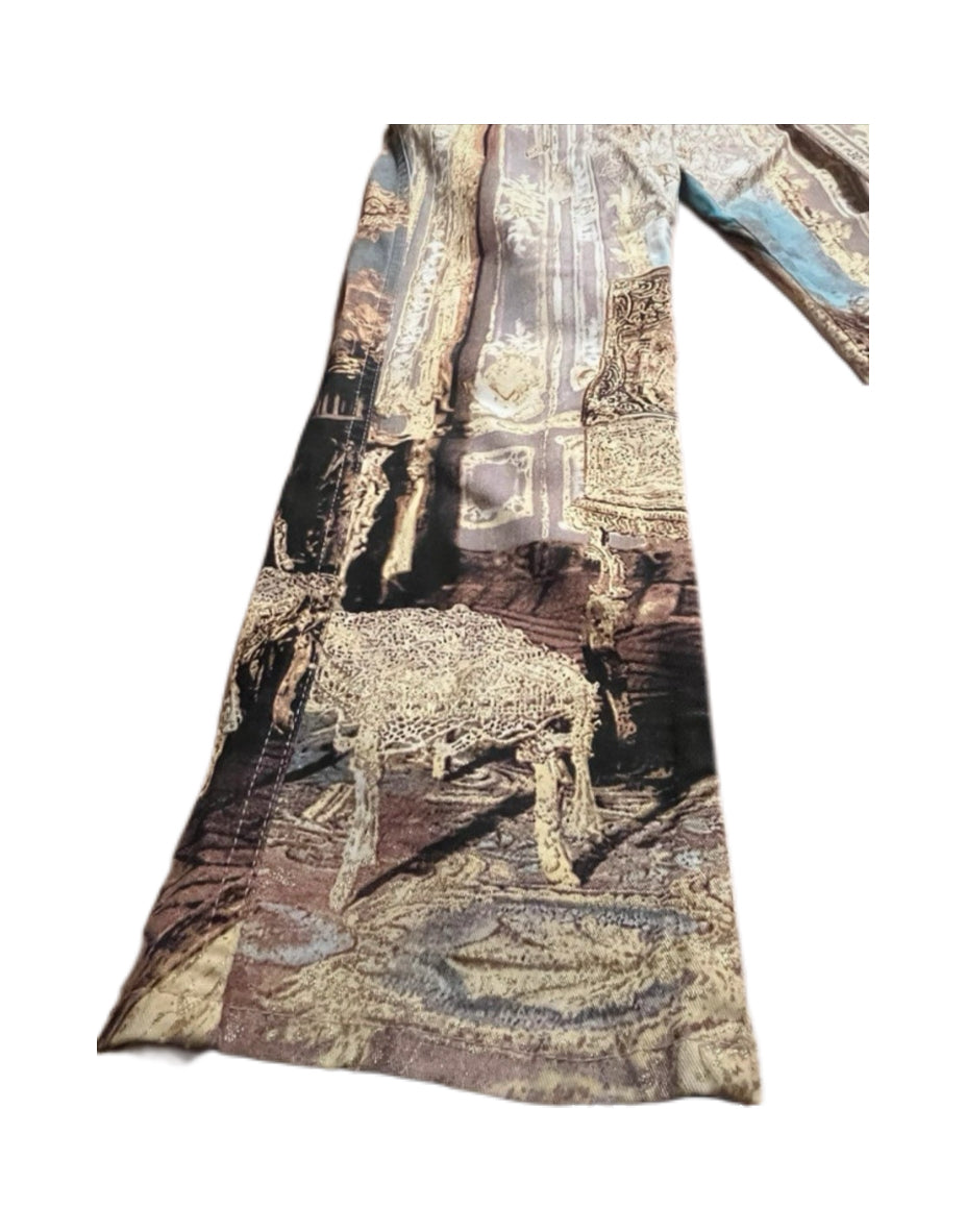 Roberto Cavalli Baroque Palace Museum Print Pants Vintage Archive Runway Collector Piece