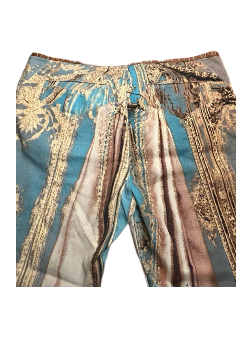 Roberto Cavalli Baroque Palace Museum Print Pants Vintage Archive Runway Collector Piece