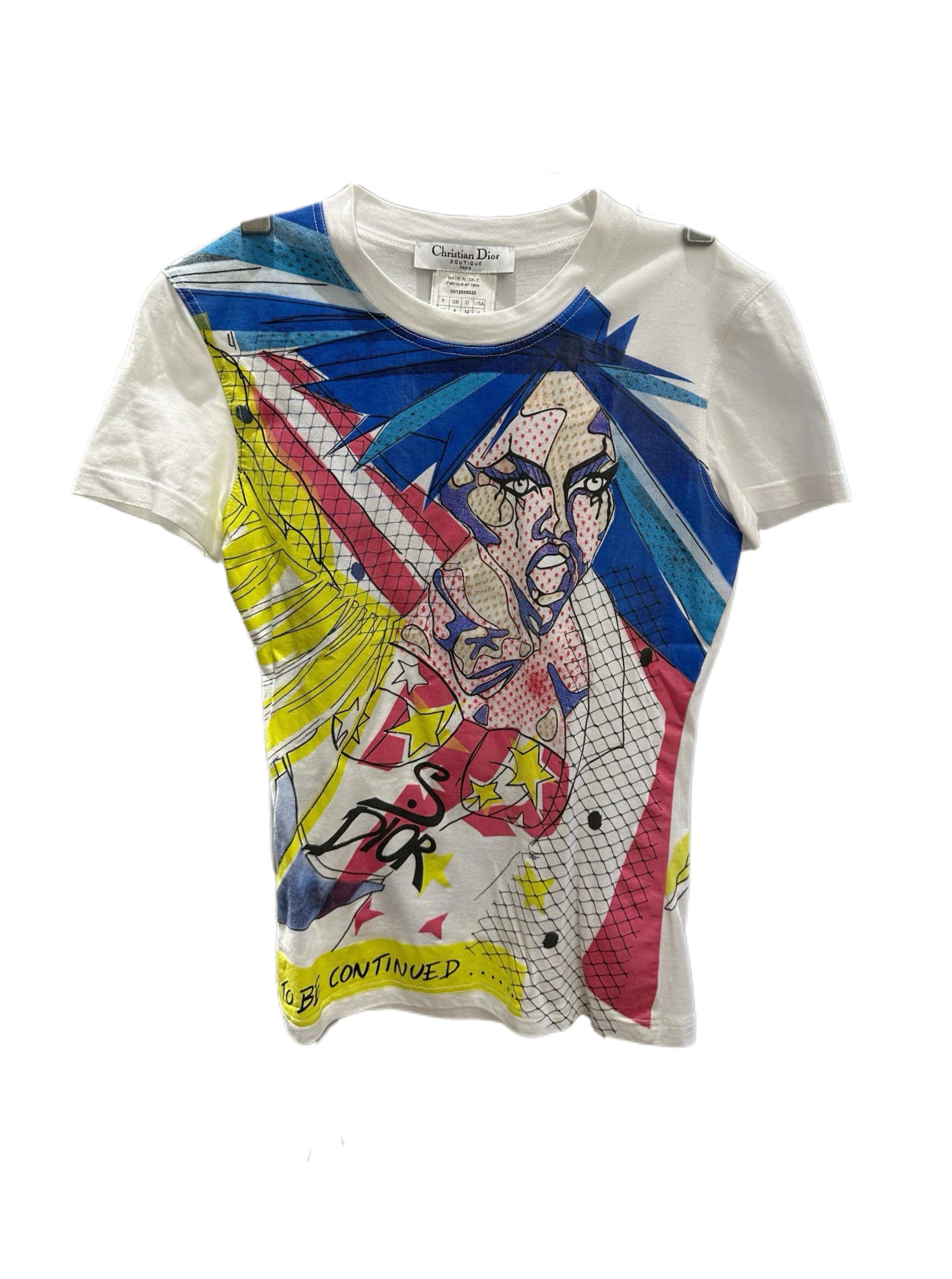 Christian Dior Galliano 2001 Runway Comic Print T-Shirt Pop Art Graphic Archive Rare Piece
