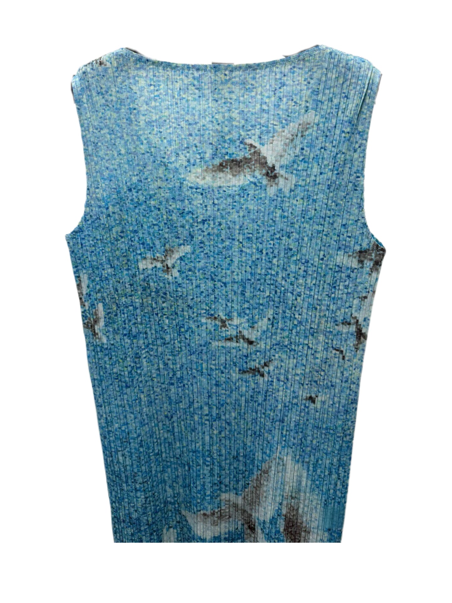 Issey Miyake Pleats Please Archive Dove Print Pleated Dress Sculptural Rare Vintage Piece