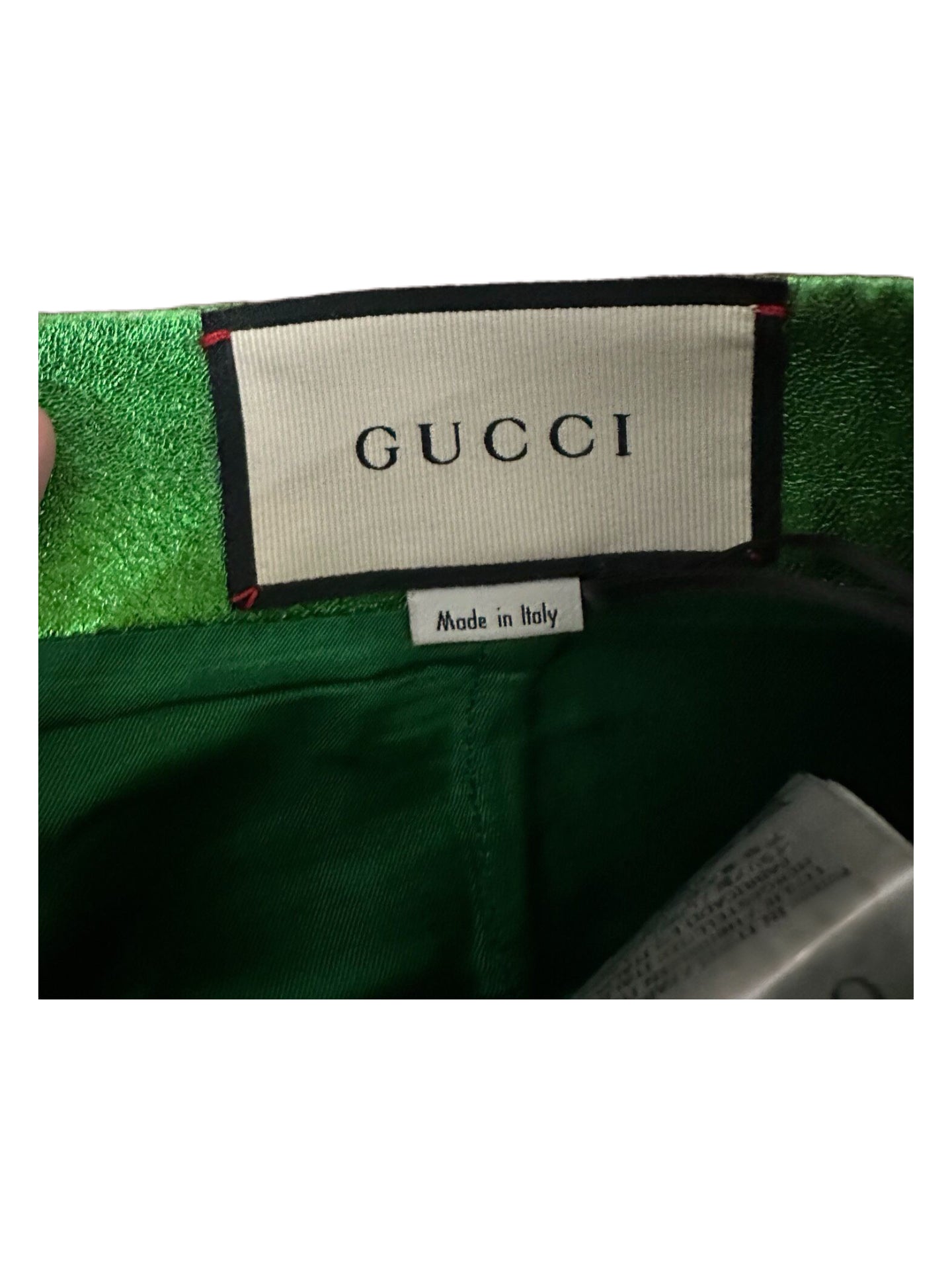 Gucci 2020 SS Runway Metallic Green Leather Flared Pants Rare Archive Piece Alessandro Michele Era