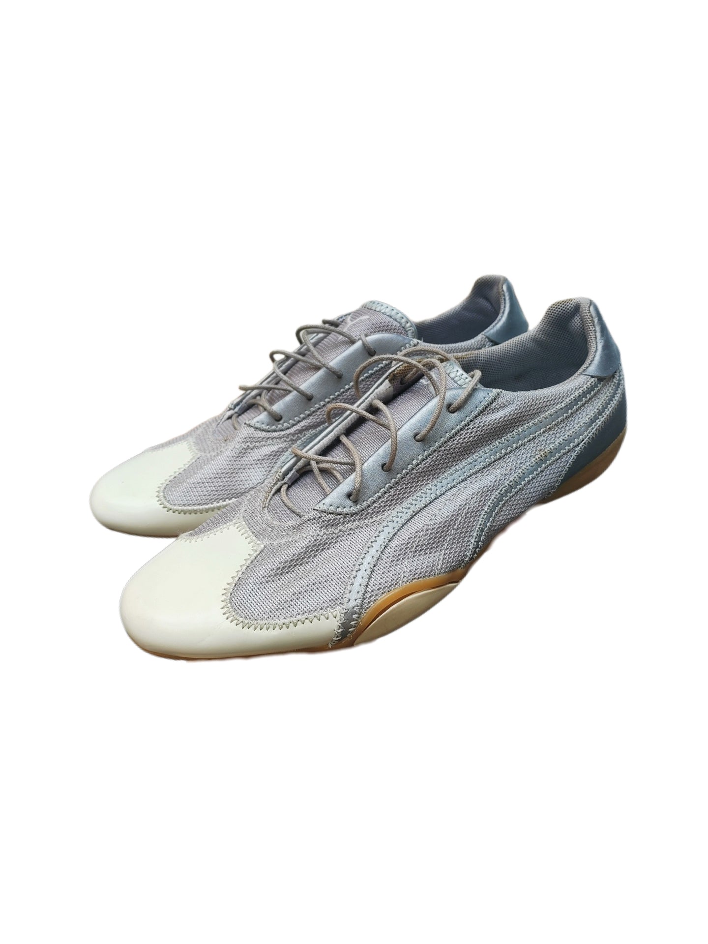 Vintage Puma 2000s Silver Low Profile Sneakers Y2K Minimal Tech Runner Rare Archive