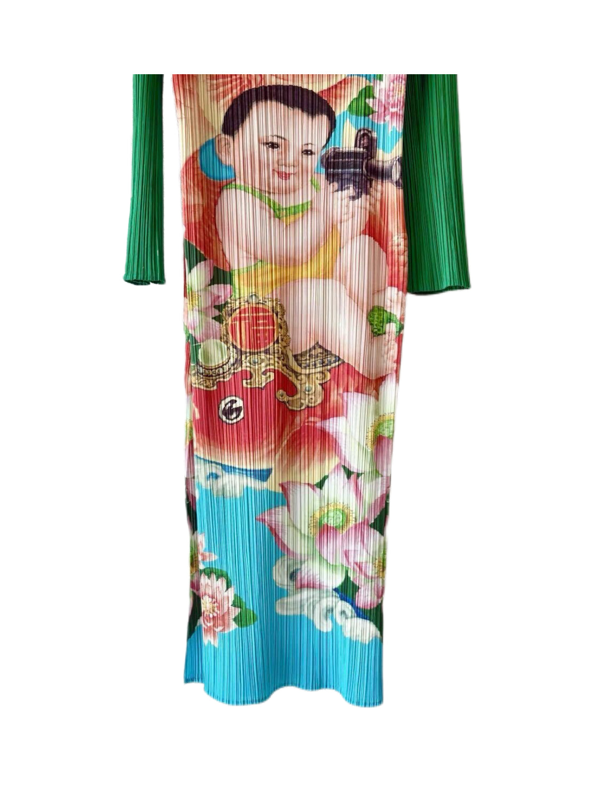 Issey Miyake Pleats Please Morimura Yasumasa Koi Print Pleated Dress Rare Art Collaboration Archive