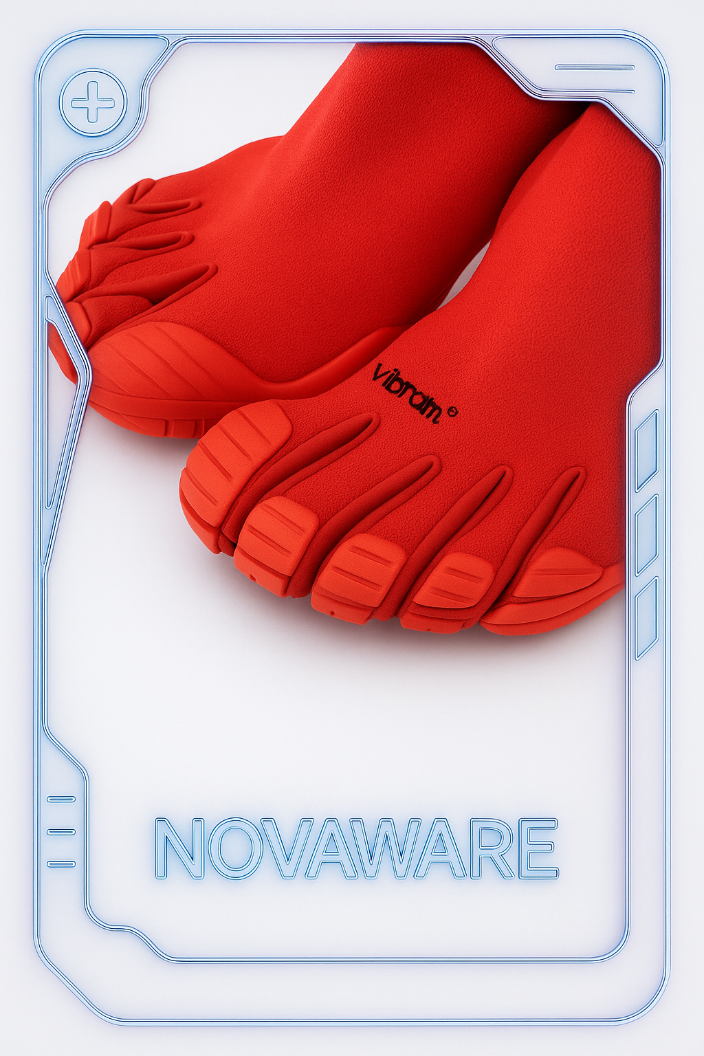 Balenciaga Vibram Toe Heeled Sock Boots in Red