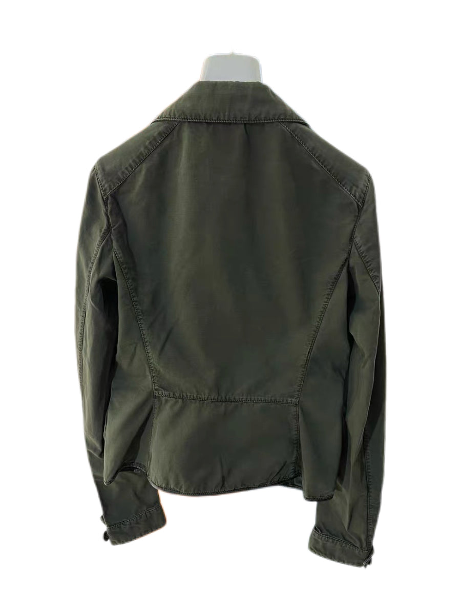 Prada Vintage Sport Military Utility Jacket Olive Green Nylon Hunting Jacket Rare Archive Piece
