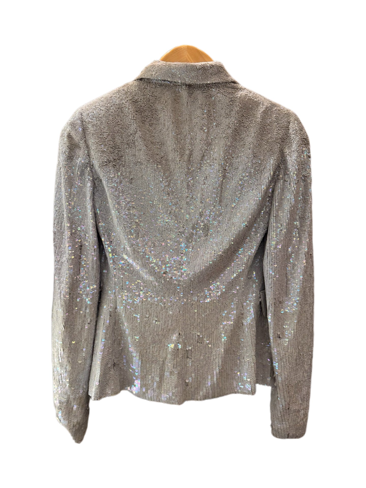 Moschino Couture Sequin Embellished Blazer Jacket with 3D Pink Flower Appliqué Rare Italian Made Statement Piece