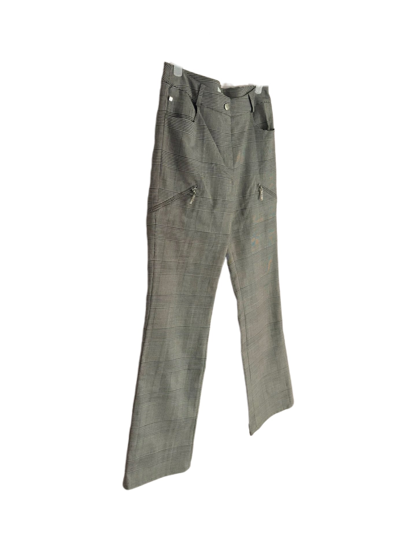 Christian Dior by John Galliano 2004 Runway Houndstooth Straight Leg Trousers Cotton Blend Vintage Dior Pants