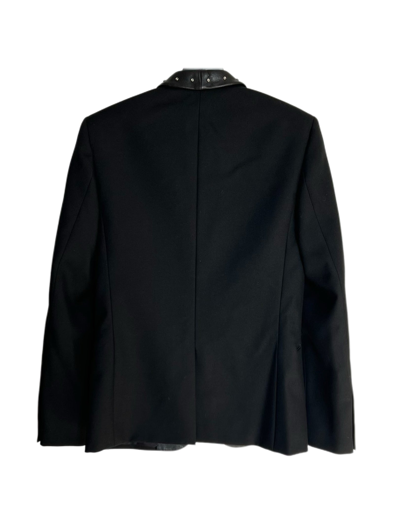 Saint Laurent FW13 Hedi Slimane Studded Blazer Lambskin Lapel Silk Lined Runway Jacket Size 46