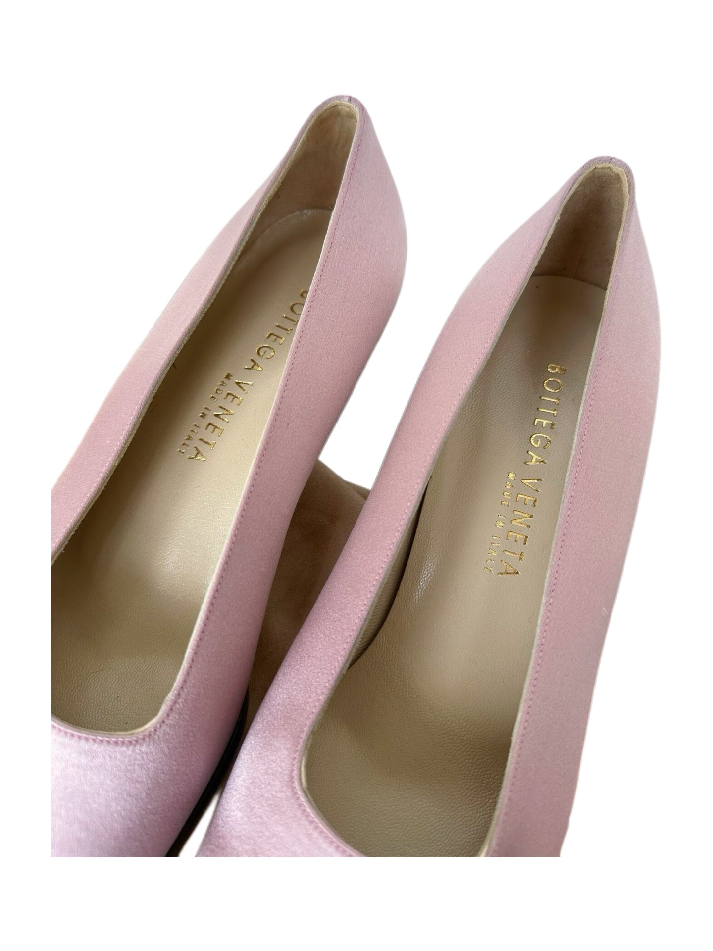 Bottega Veneta Pink Satin Crystal Butterfly Pumps Kitten Heel Vintage Rare Shoes IT 37
